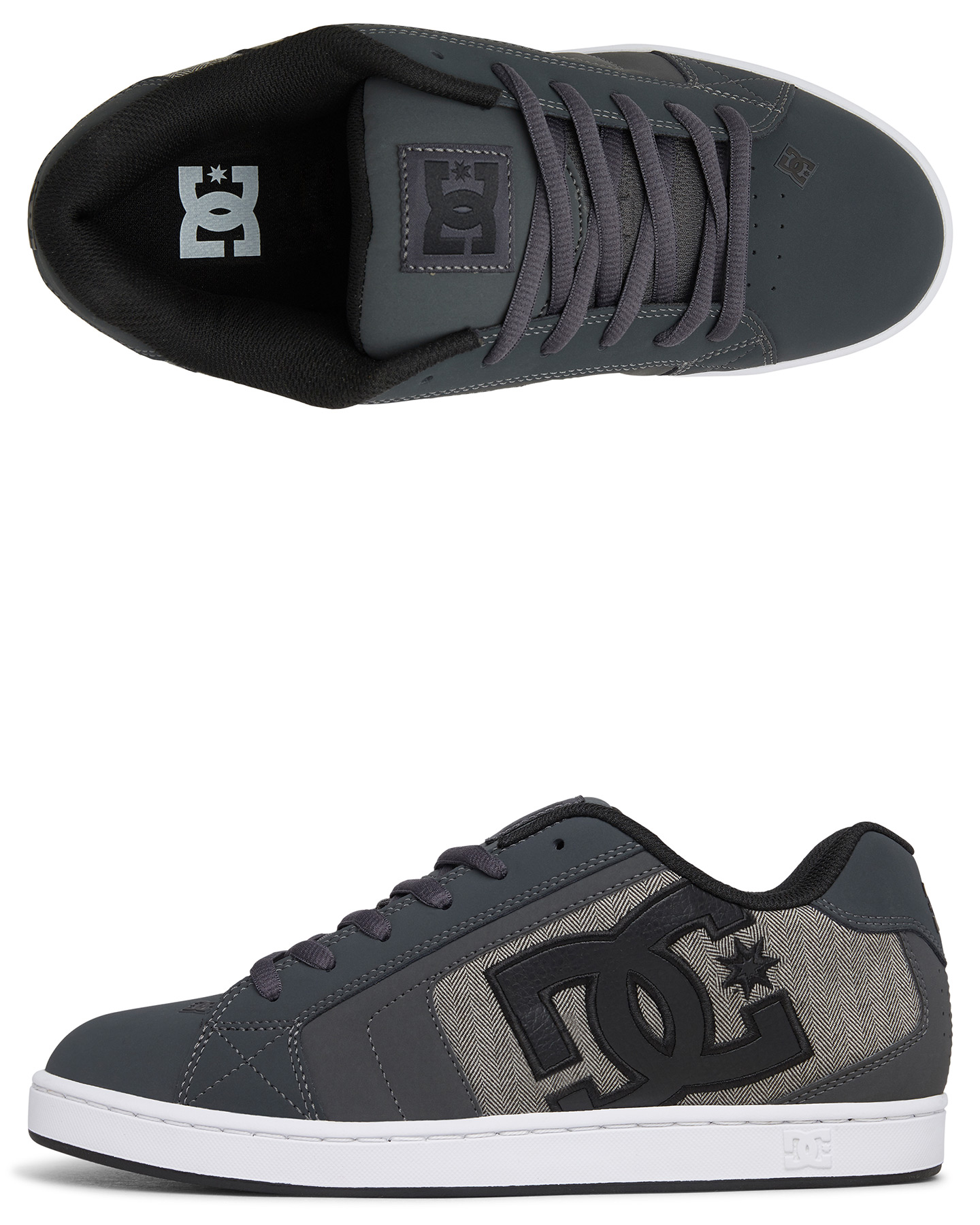 black and grey dc shoes