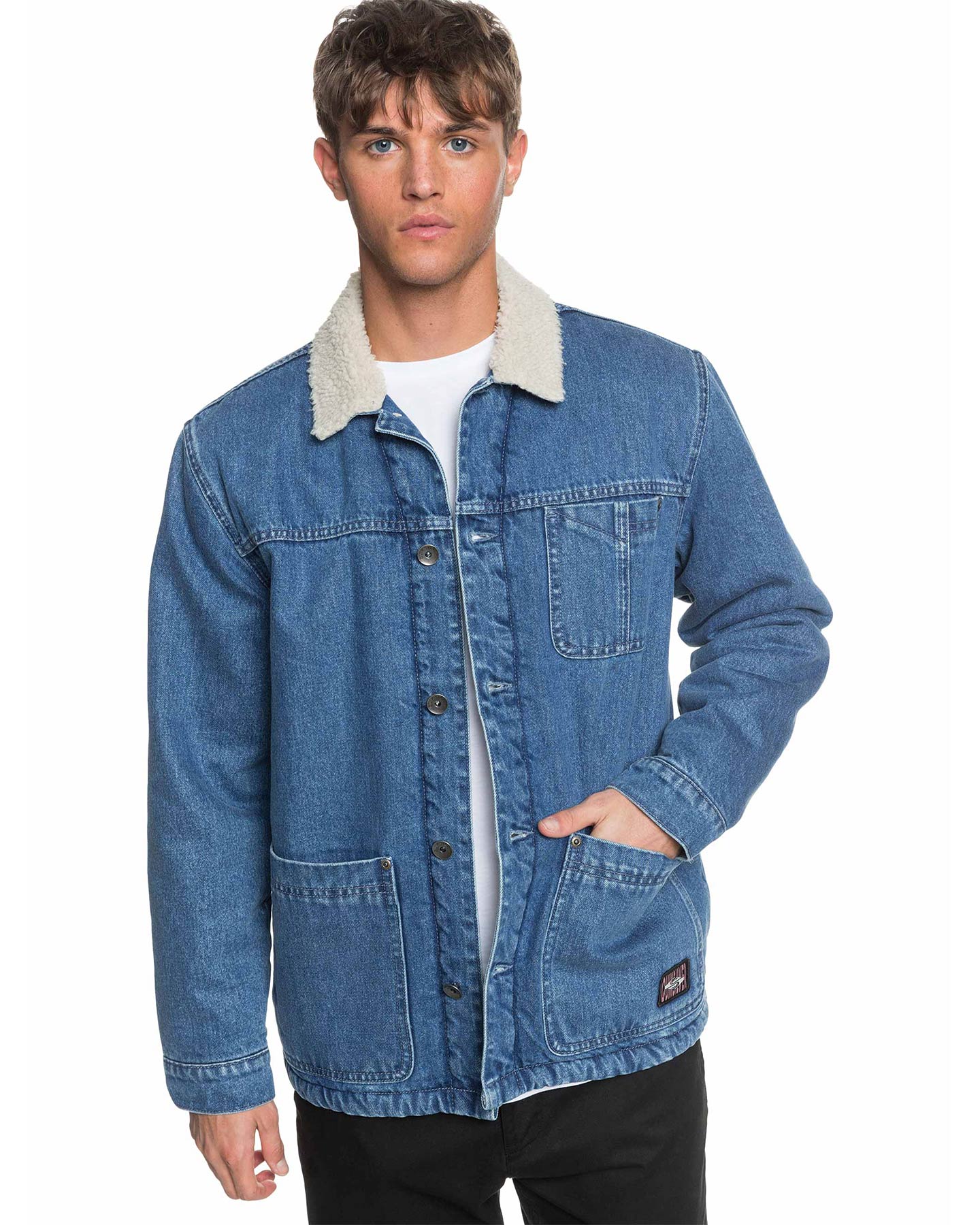 mens jean jacket with sherpa