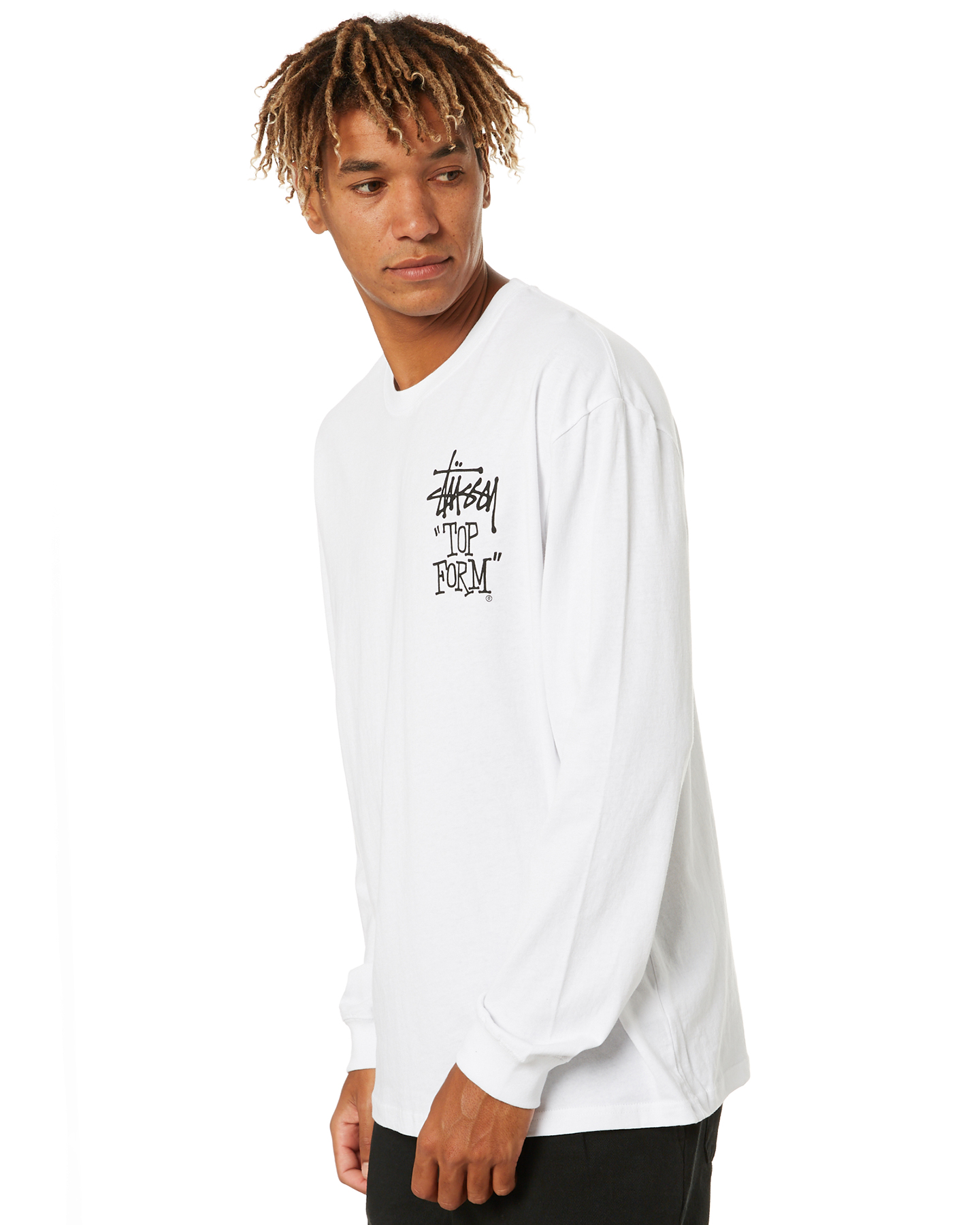 Stussy Top Form Mens Ls Tee - White | SurfStitch