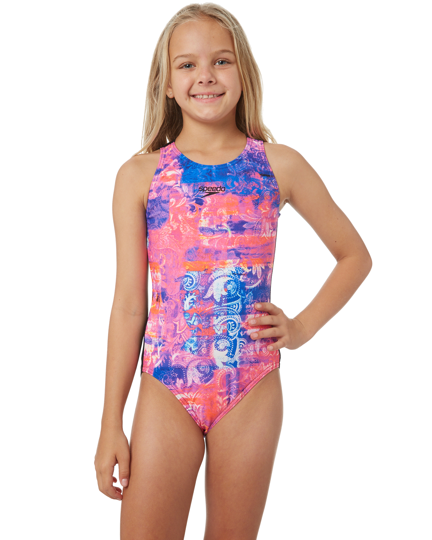 Speedo Girls Paisley Paradise Turbo Suit One Piece Paisley Black Surfstitch