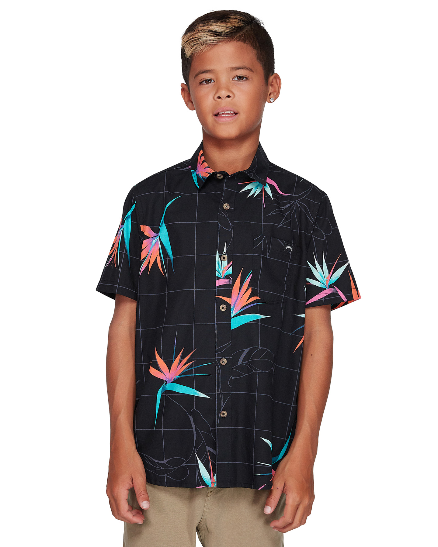 Boys Sundays Floral Short Sleeve Shirt