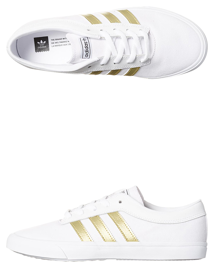 adidas white and gold women's sneakers