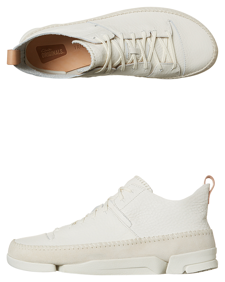 indarbejde Ødelægge patrice Clarks Originals Mens Trigenic Flex Leather Shoe - White | SurfStitch