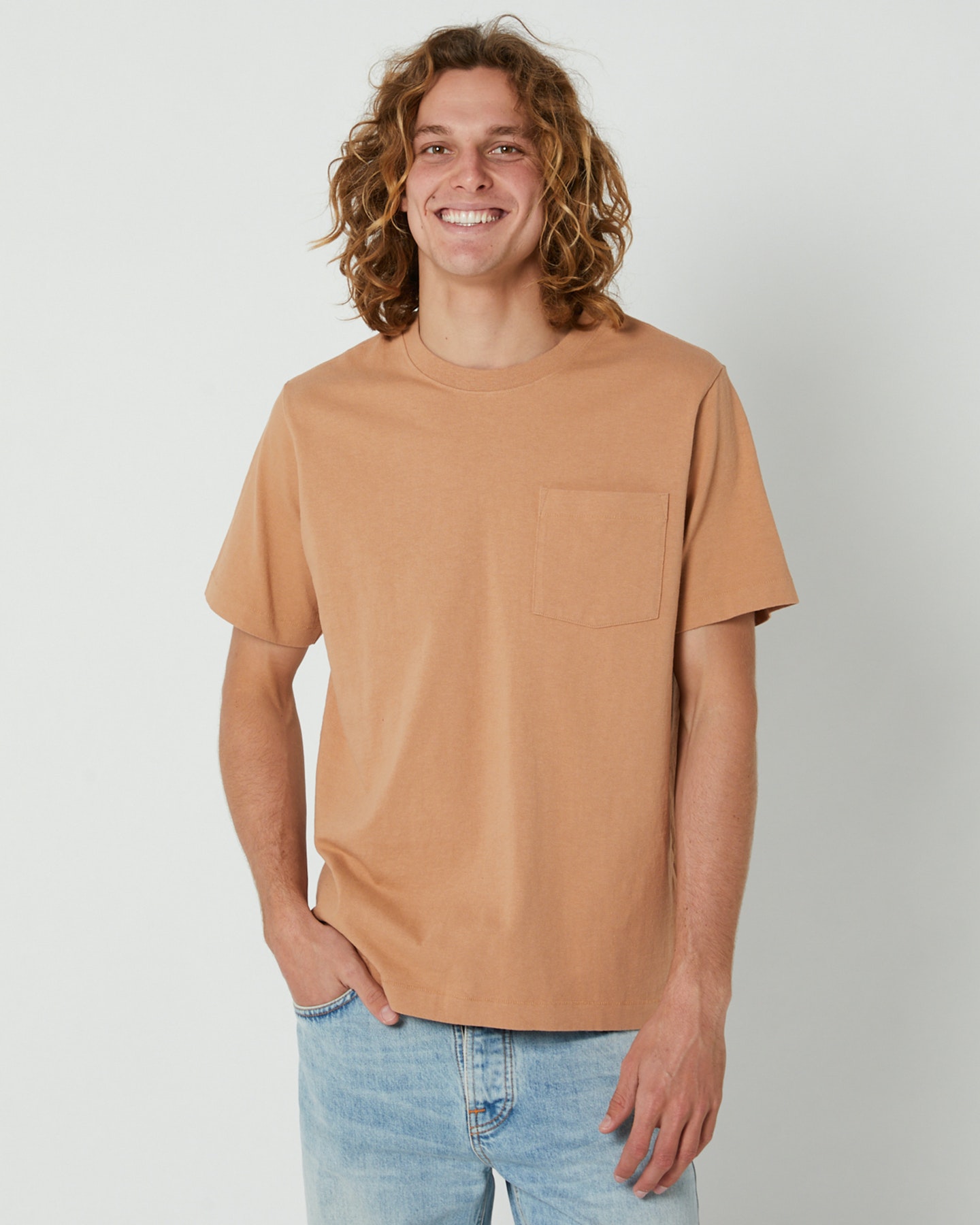 Patagonia Mens Cotton In Conversion Midweight Pocket Tee Trip Brown SurfStitch