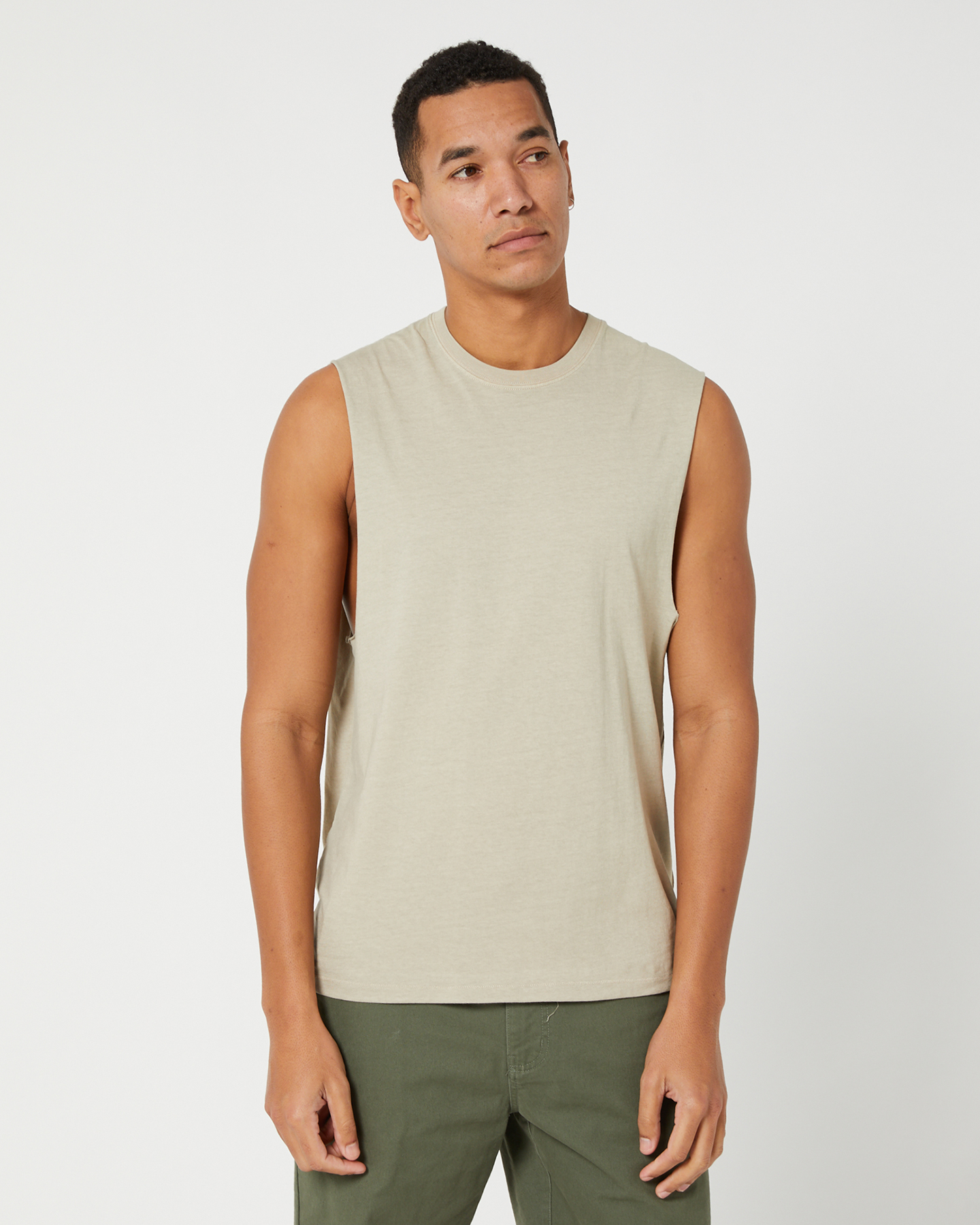 Rip Curl Plain Wash Mens Muscle - Taupe | SurfStitch