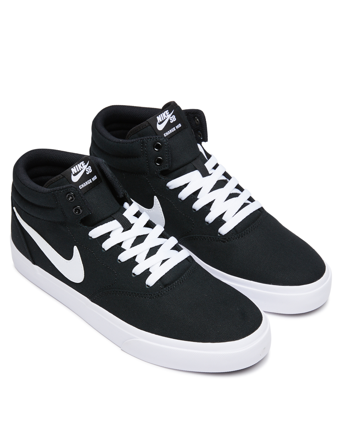 Nike Sb Charge Mid Canvas Shoe - Black | SurfStitch