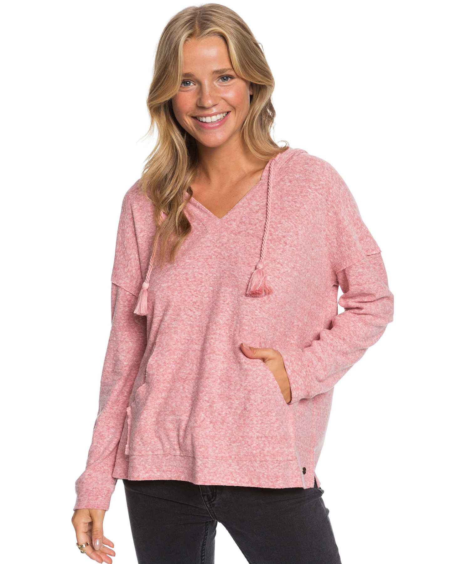 Roxy Womens Lovely Life Long Sleeve Poncho Hoodie - Ash Rose | SurfStitch