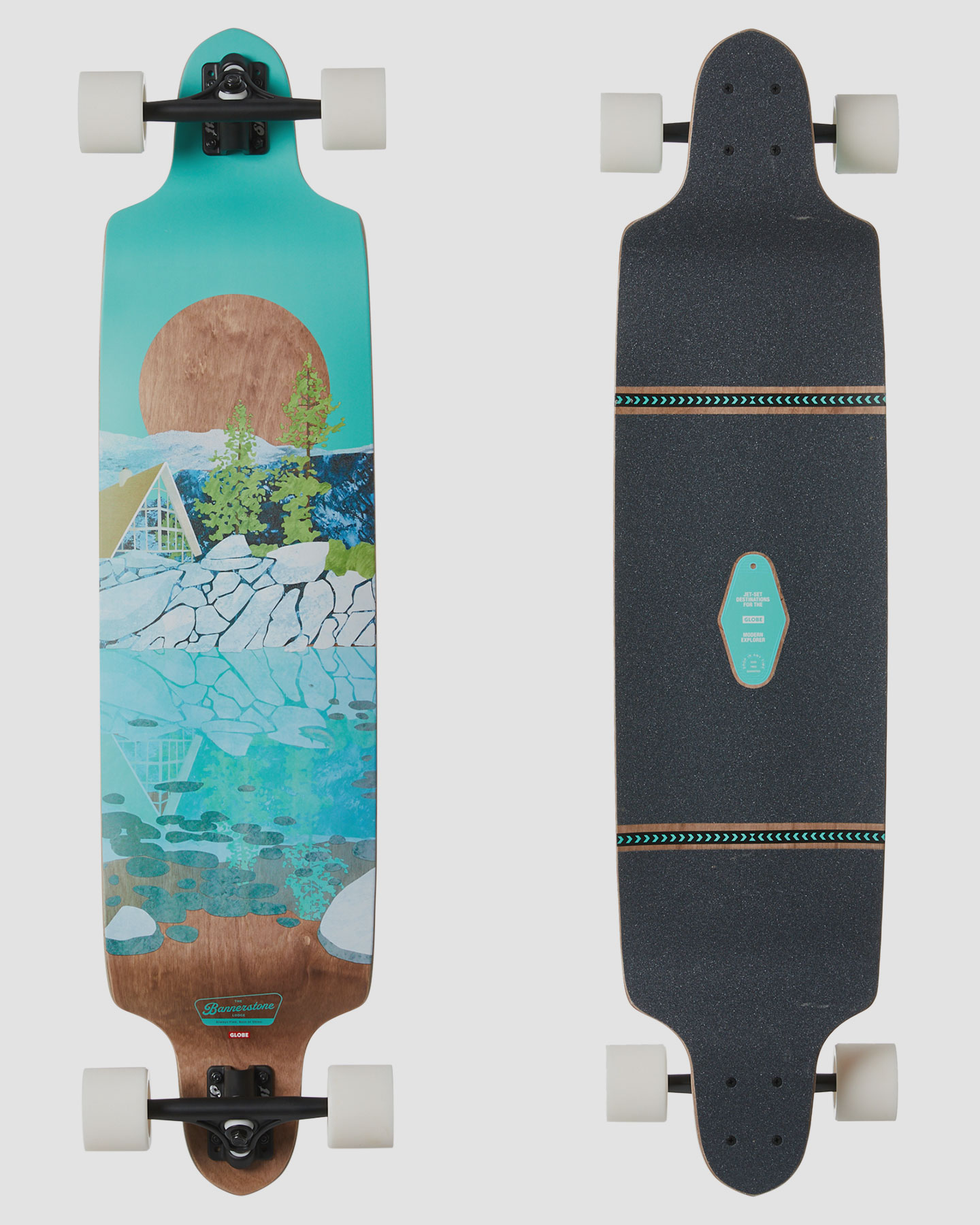 Sealed! Brand New Globe Bannerstone 41" Lodge Longboard Skateboard Complete 