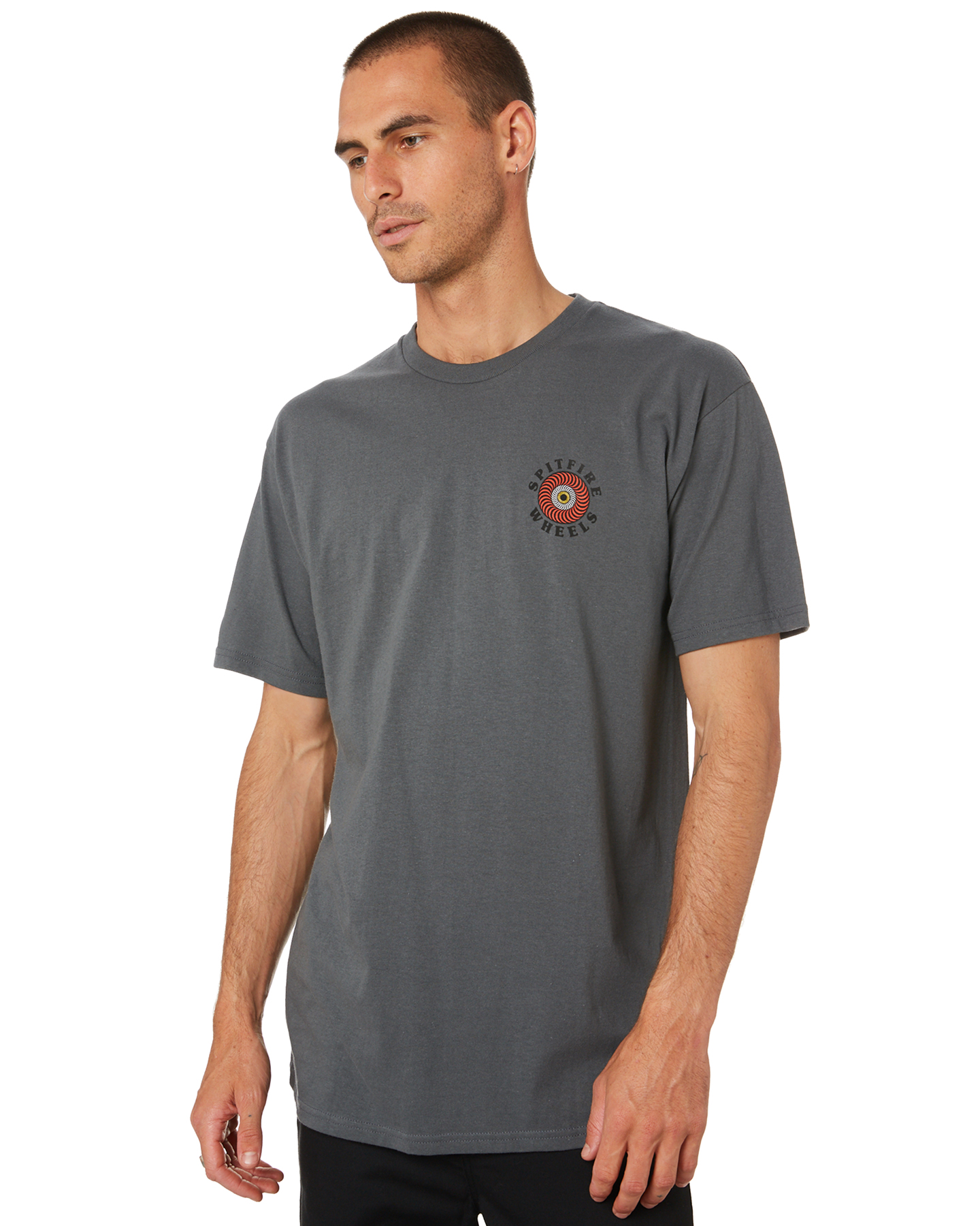 Spitfire Og Classic Fill Mens Tee - Charcoal Multi | SurfStitch
