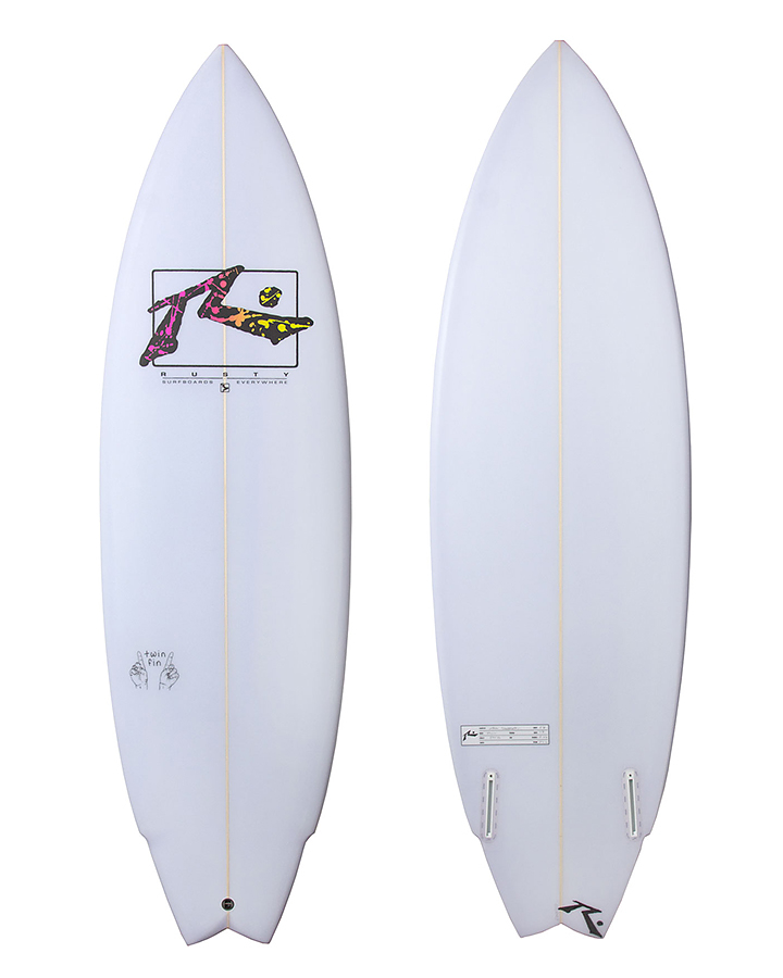 Rusty Twin Fin Surfboard - Clear | SurfStitch