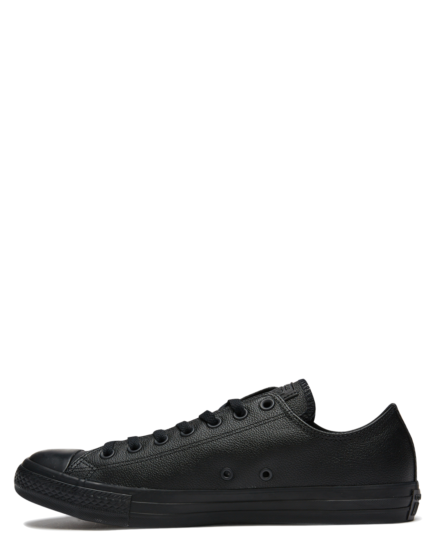 black monochrome leather converse