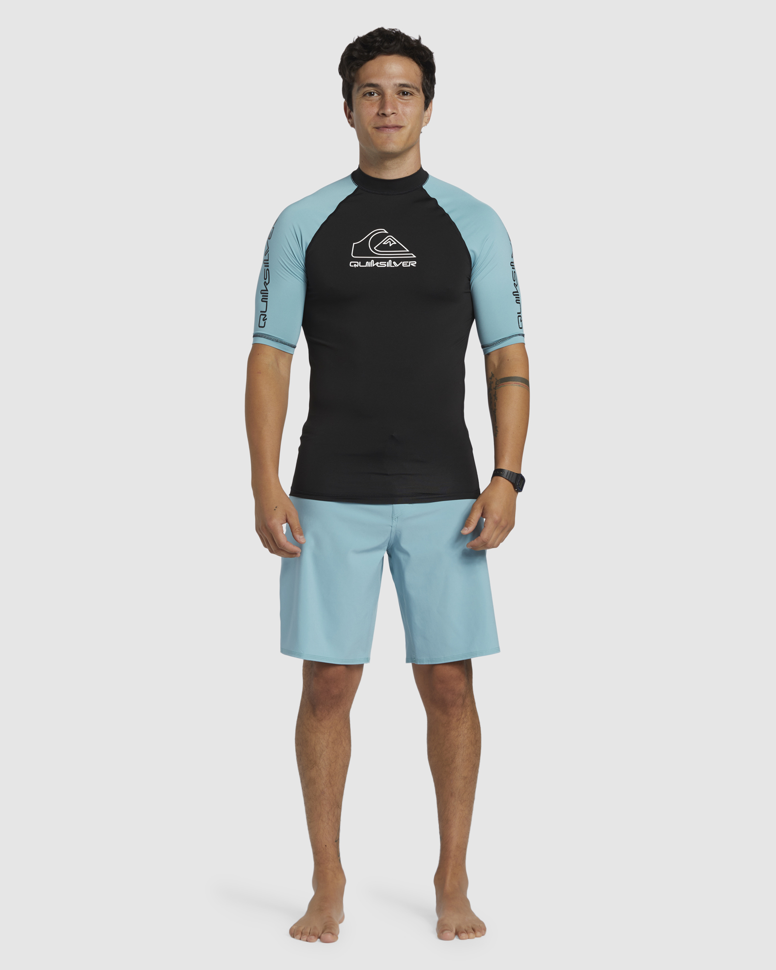 Quiksilver Mens On Tour Ss Rash Vest - Reef Waters | SurfStitch