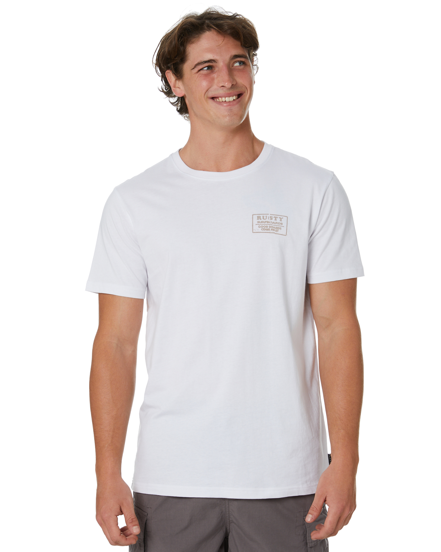 Rusty Stranded Mens Short Sleeve Tee - White | SurfStitch