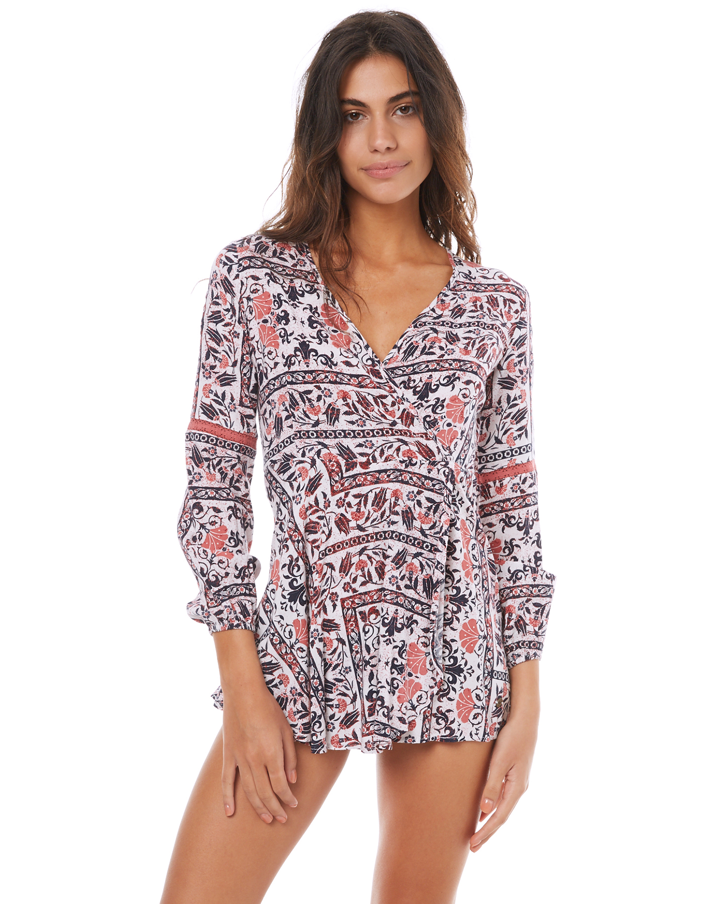 Roxy Twilight Adventure Printed Playsuit Marshmallow Flowers SurfStitch