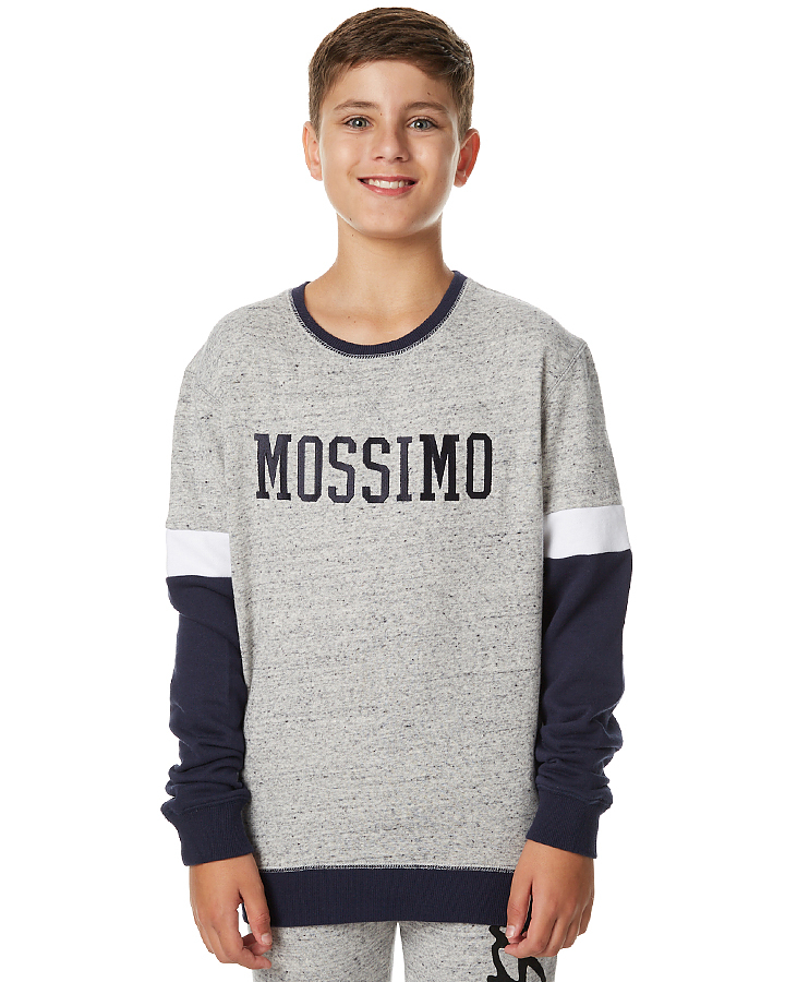 Mossimo Kids Boys Nightfall Crew Pullover - Grey Marle Navy | SurfStitch