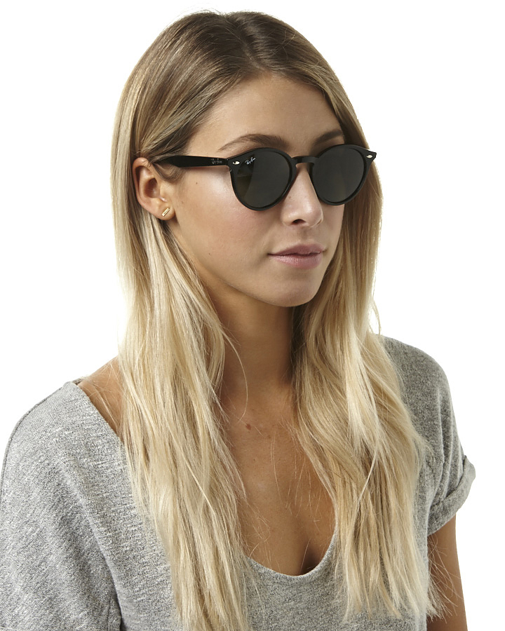 ray ban round sunglasses black