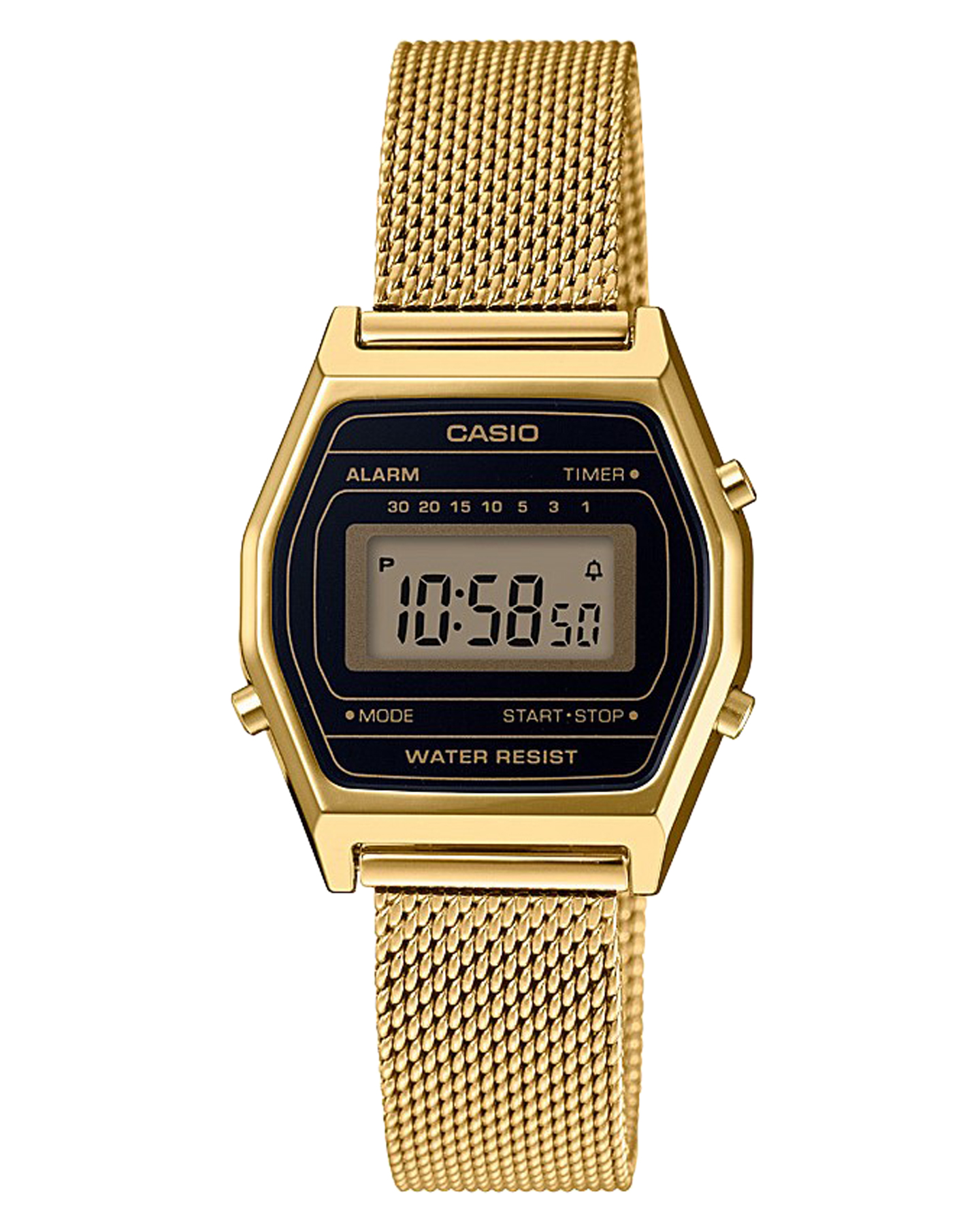gold casio watch on wrist