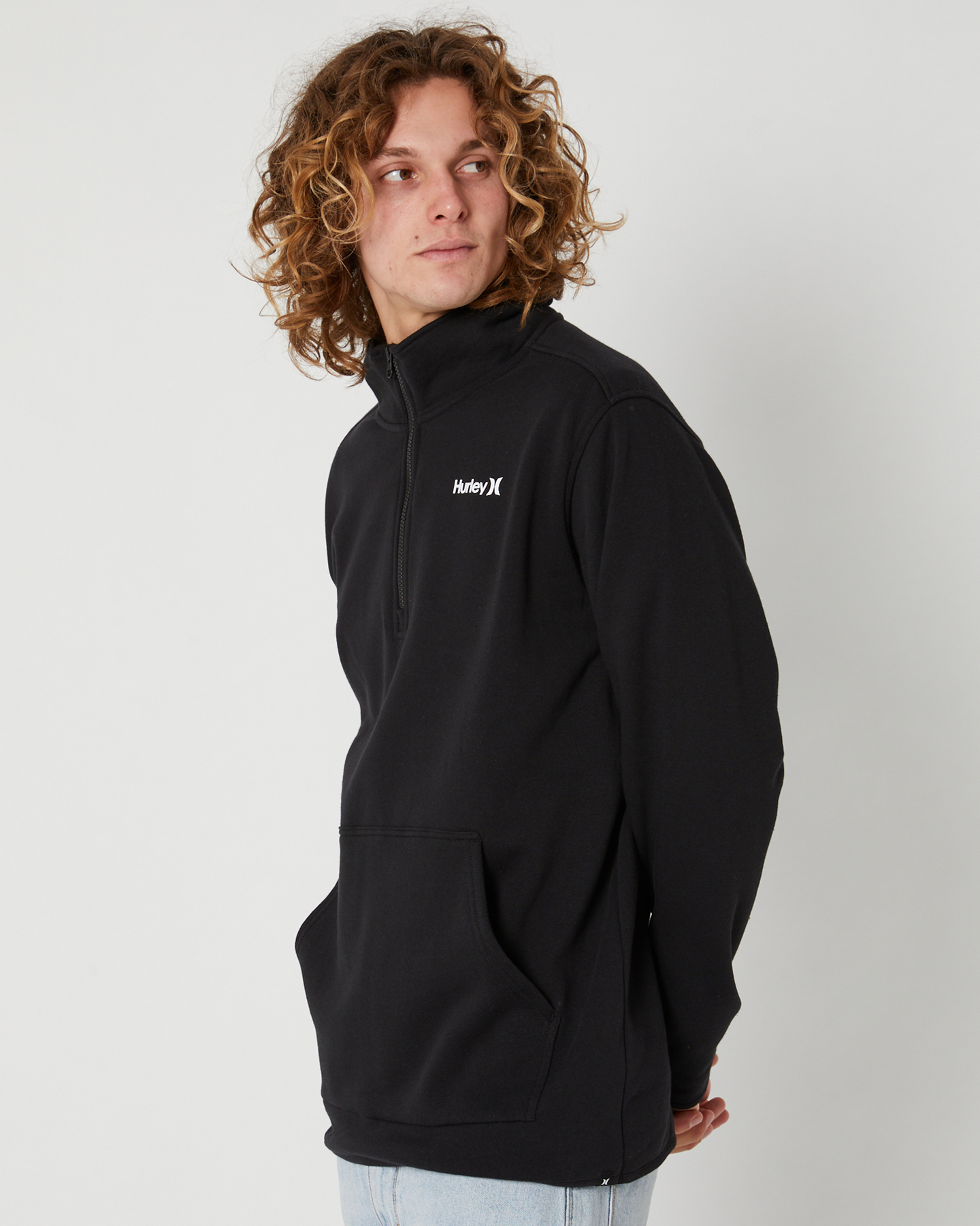 Hurley O&O Quarter Zip Fleece - Black | SurfStitch