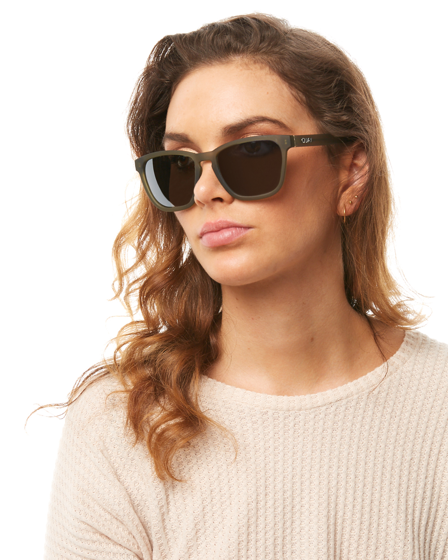 Quay Eyewear Hardwire Sunglasses - Olive Silver | SurfStitch