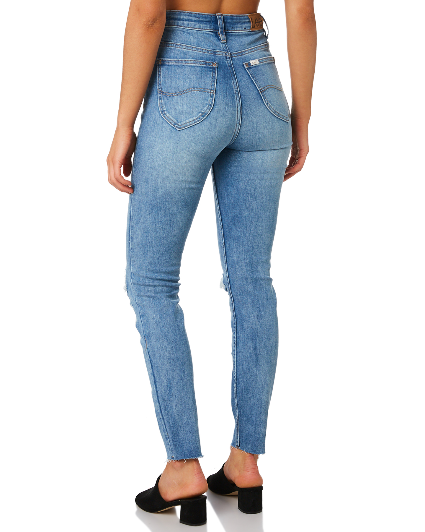 Lee Womens High Licks Crop Jean  Northside Blue  SurfStitch