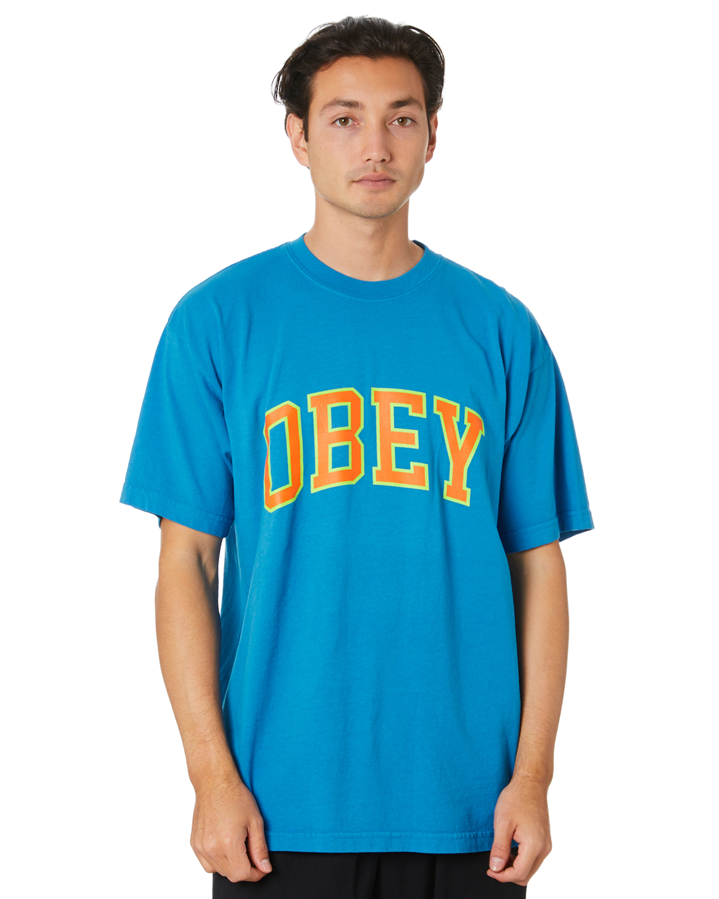 Obey Obey Academic 3 Mens Ss Tee - Spirit Blue | SurfStitch