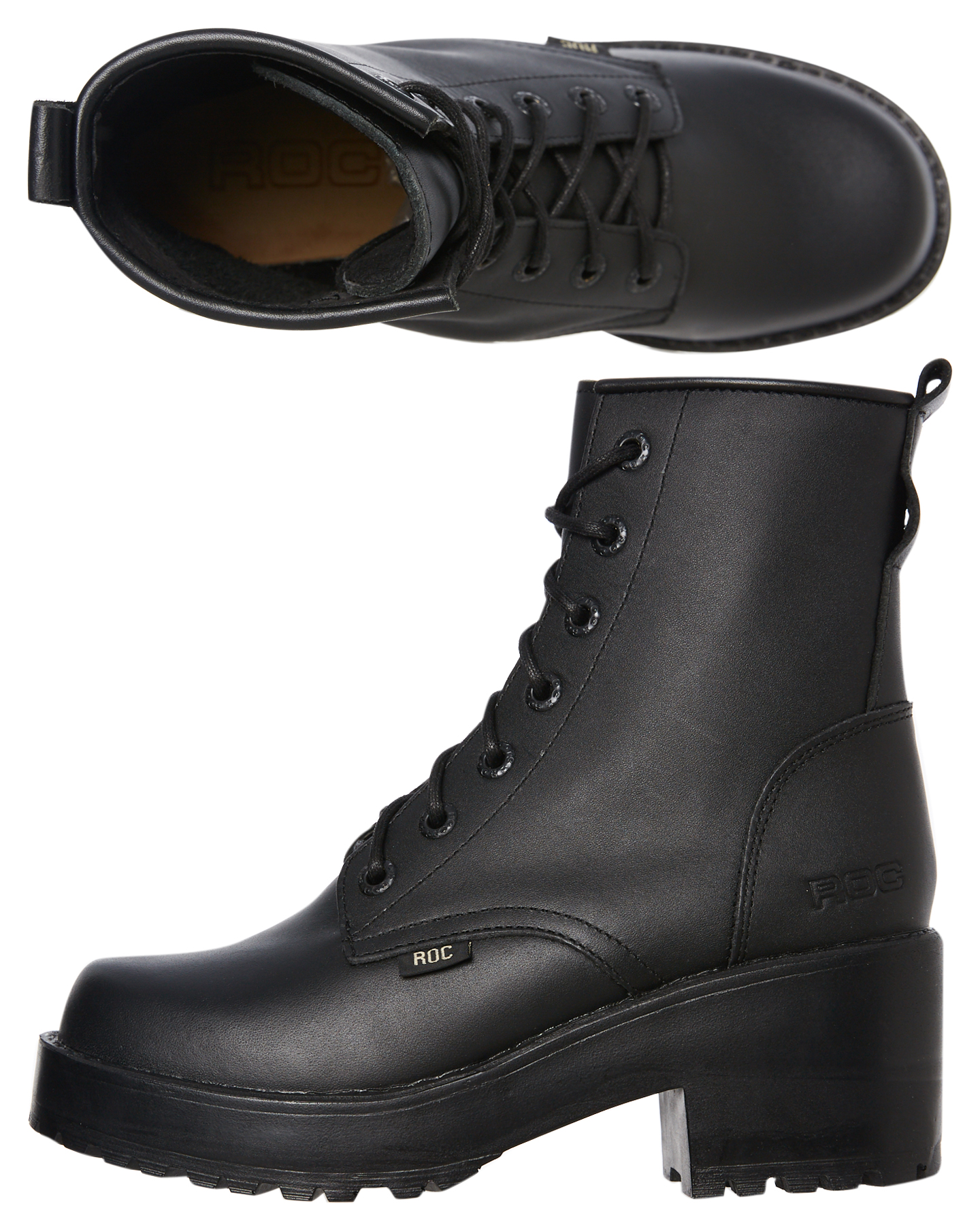 roc knee high lace up boots