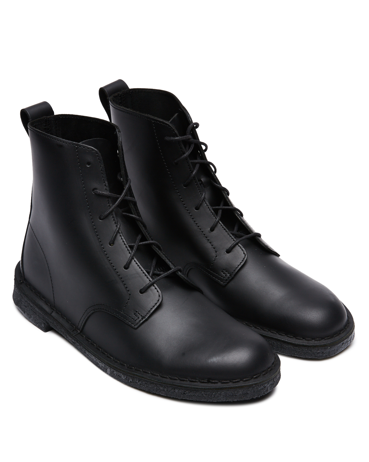 clarks desert mali boot black leather