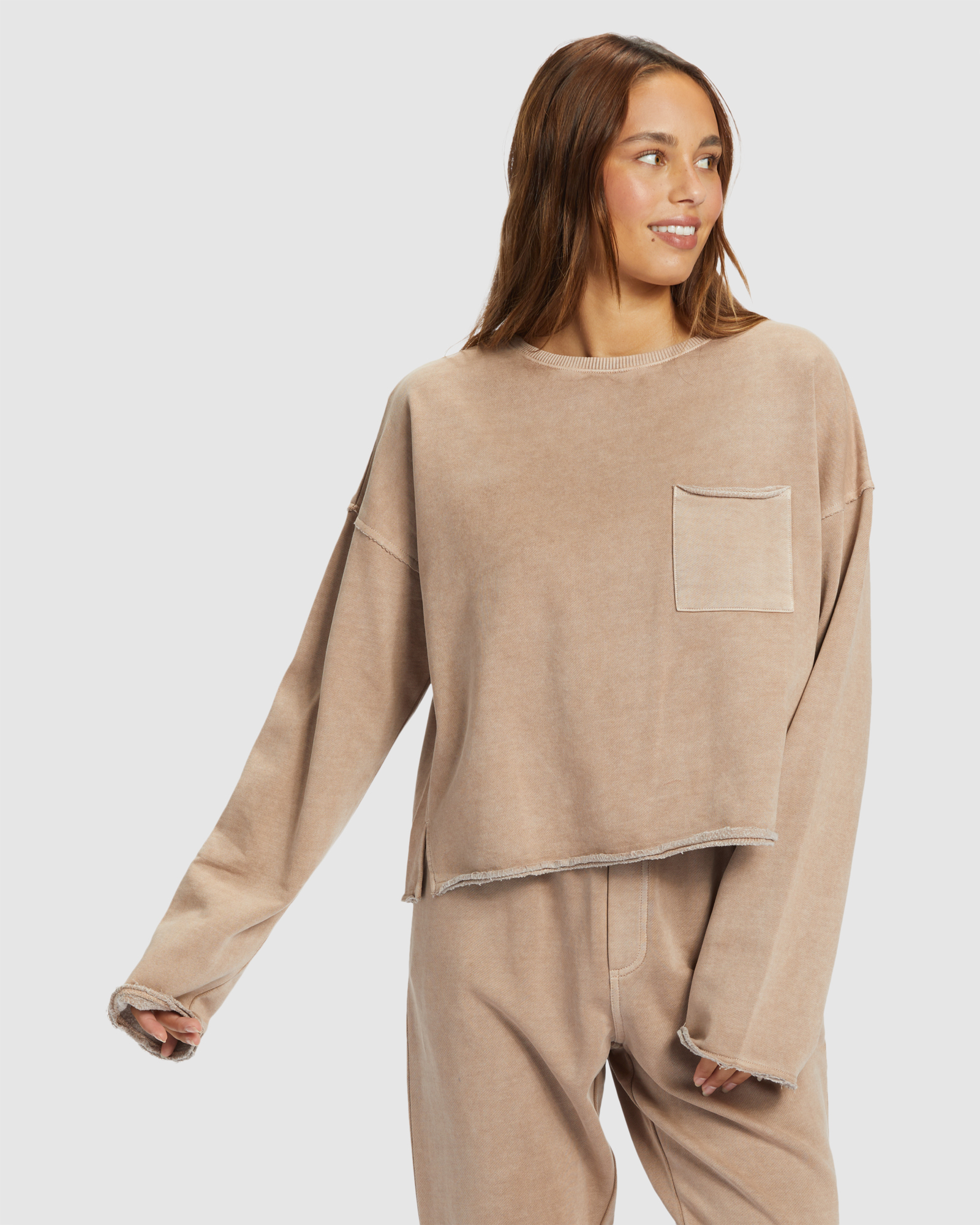 Womens sweatshirt with pockets hotsell