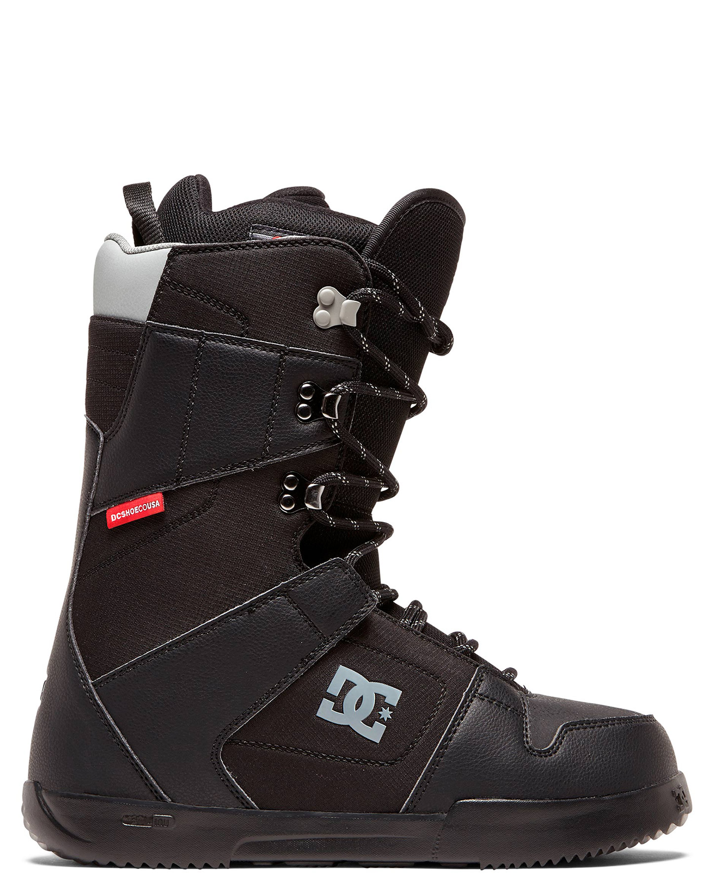 black lace up snow boots