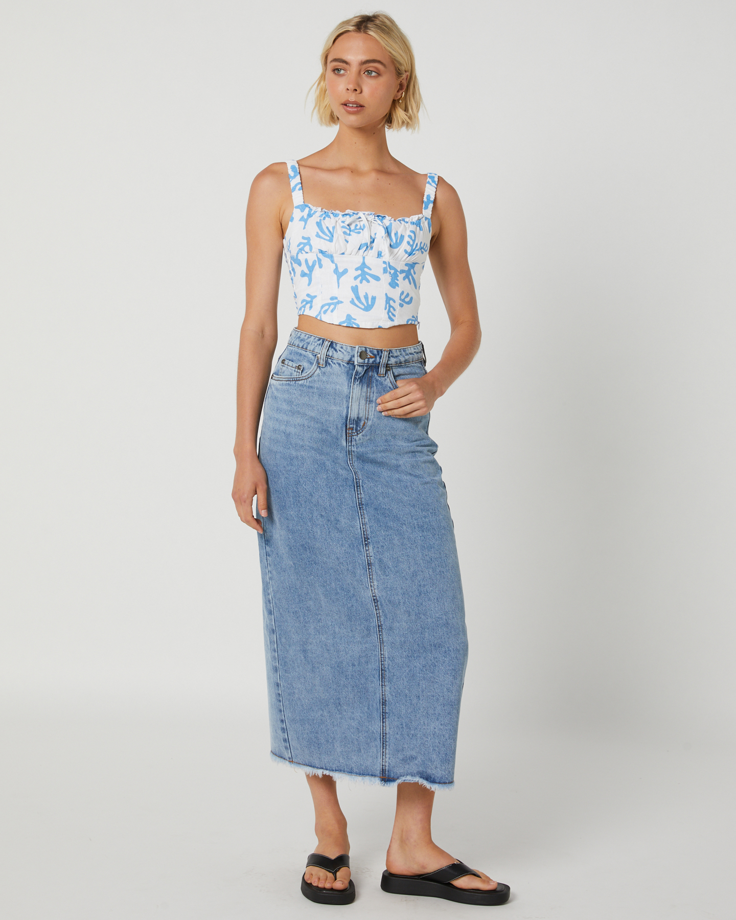 All About Eve Ray Maxi Skirt - Light Blue | SurfStitch