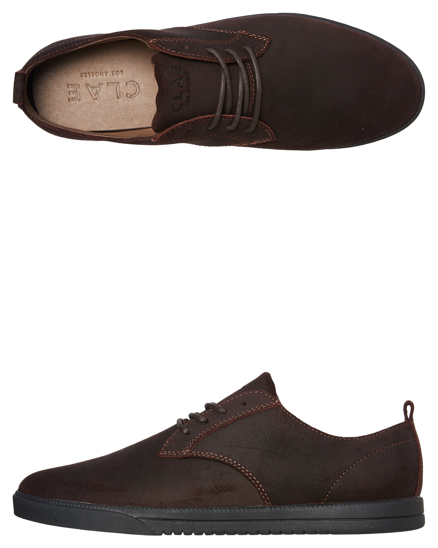 Clae Ellington Suede Mens Shoe Umber Waxed Suede SurfStitch