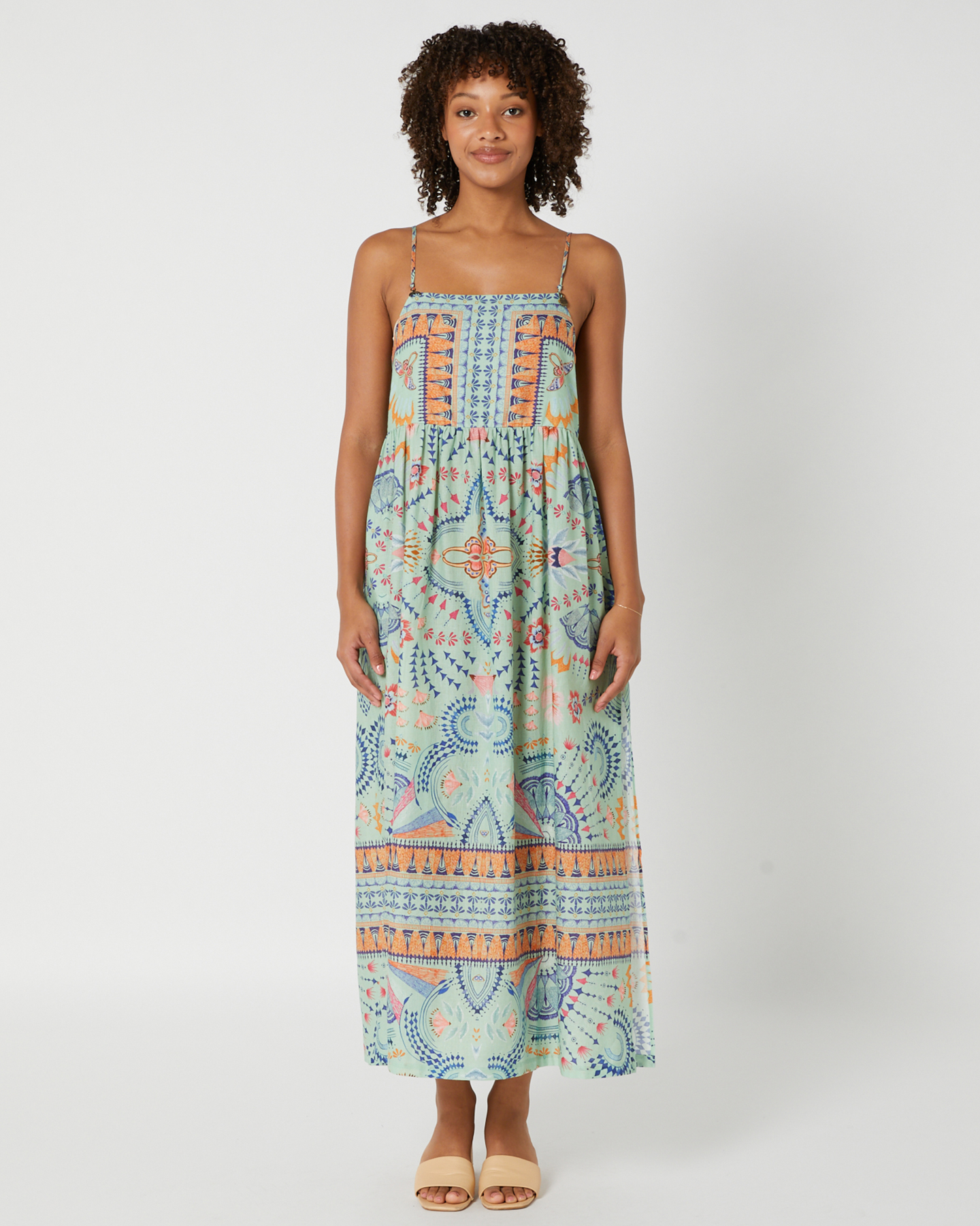 Tigerlily Wandering Folk Hyacinth Maxi Dress Pistachio SurfStitch