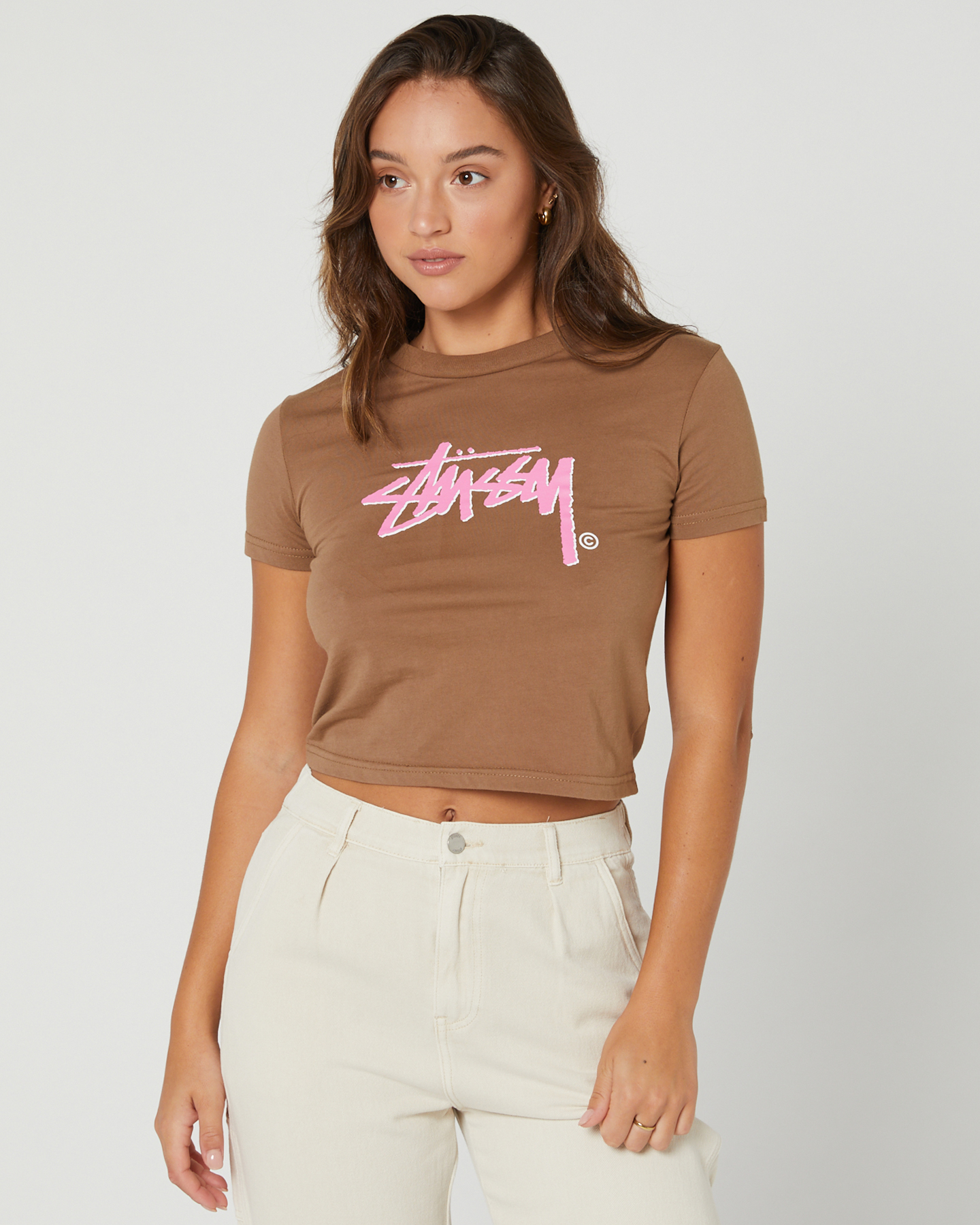 Stussy Shadow Stock Slim Tee - Chocolate | SurfStitch