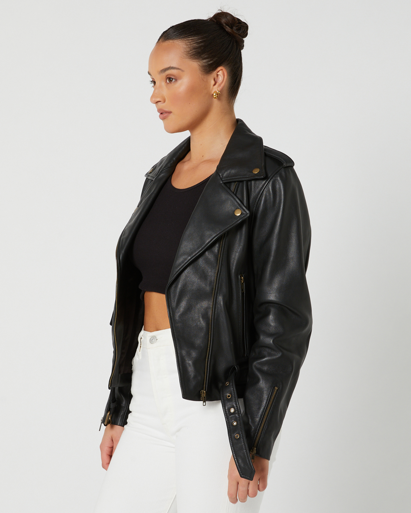 Tigerlily Velda Leather Jacket - Black | SurfStitch