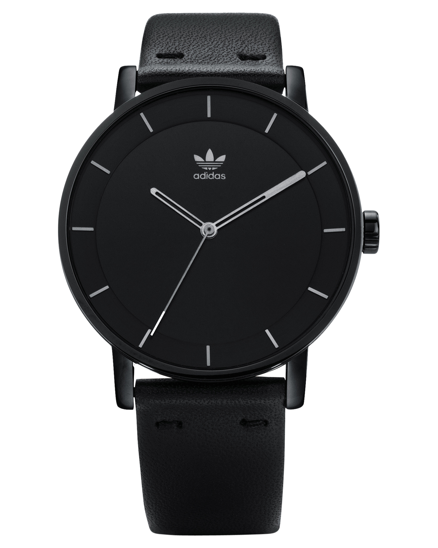 Adidas District L1 Watch - All Black Silver | SurfStitch