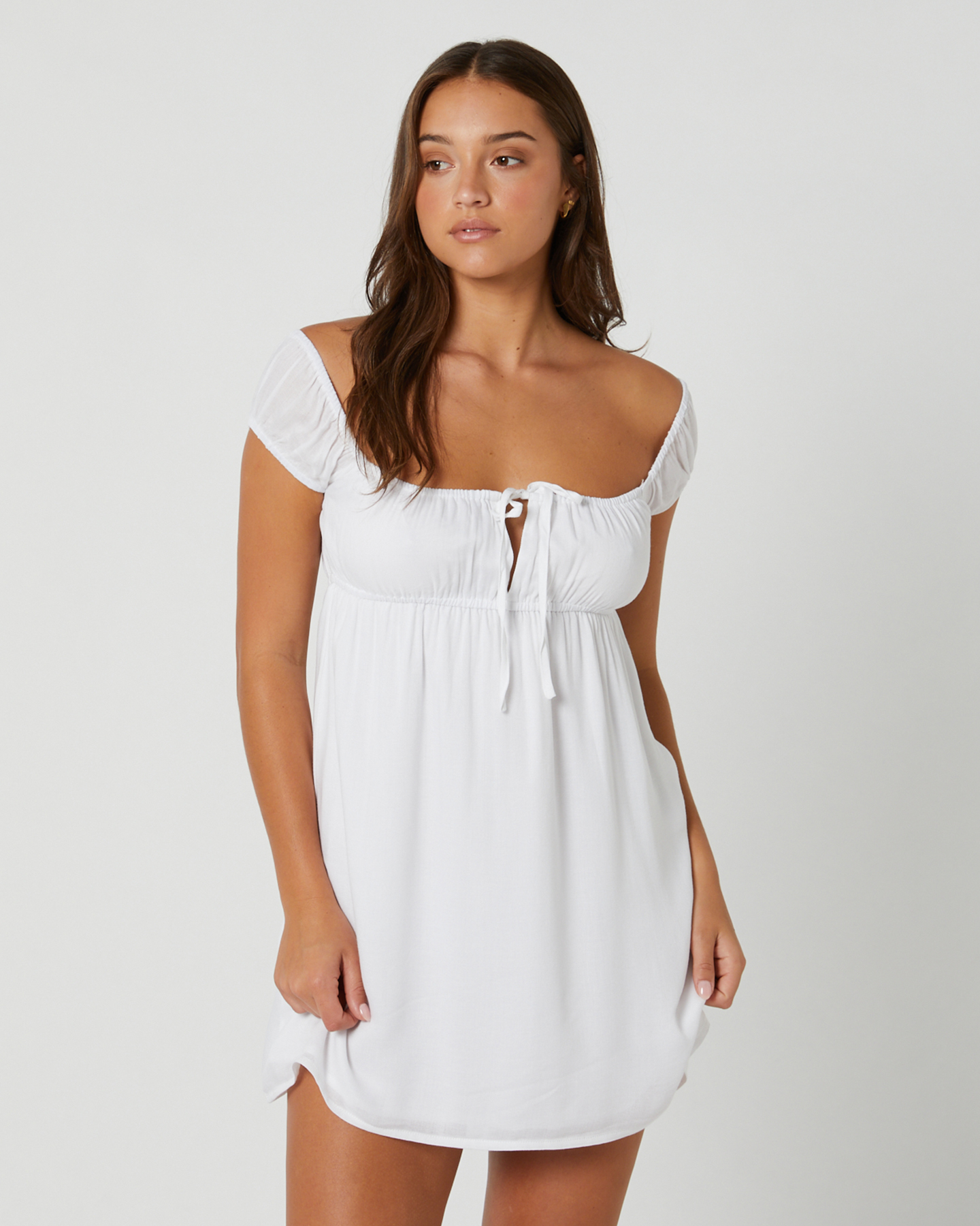 Sndys Zola Babydoll Dress White SurfStitch