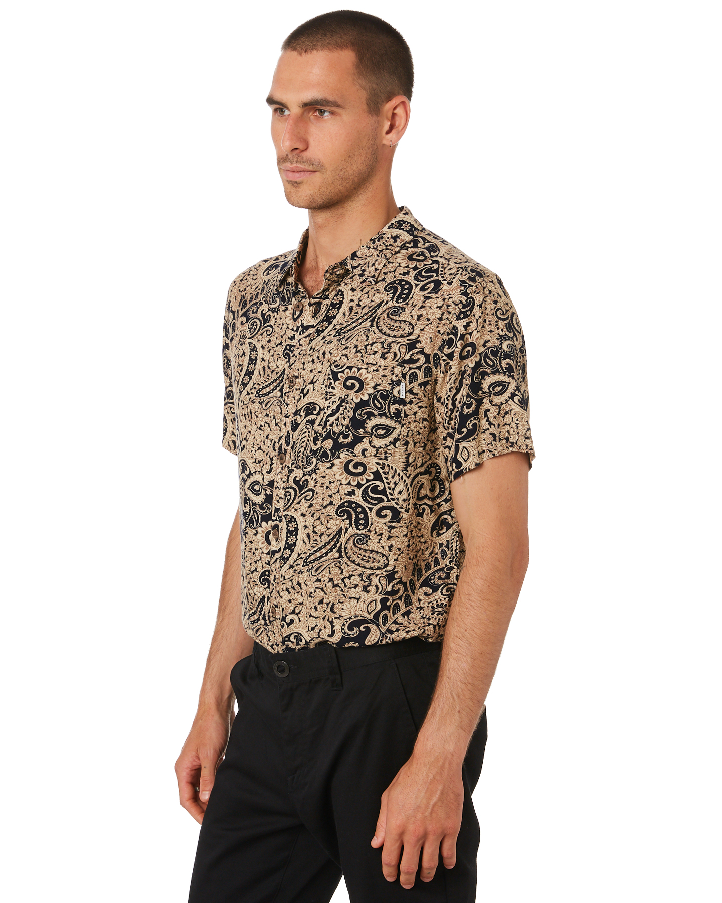 Rhythm Ubud Mens Ss Shirt - Black | SurfStitch