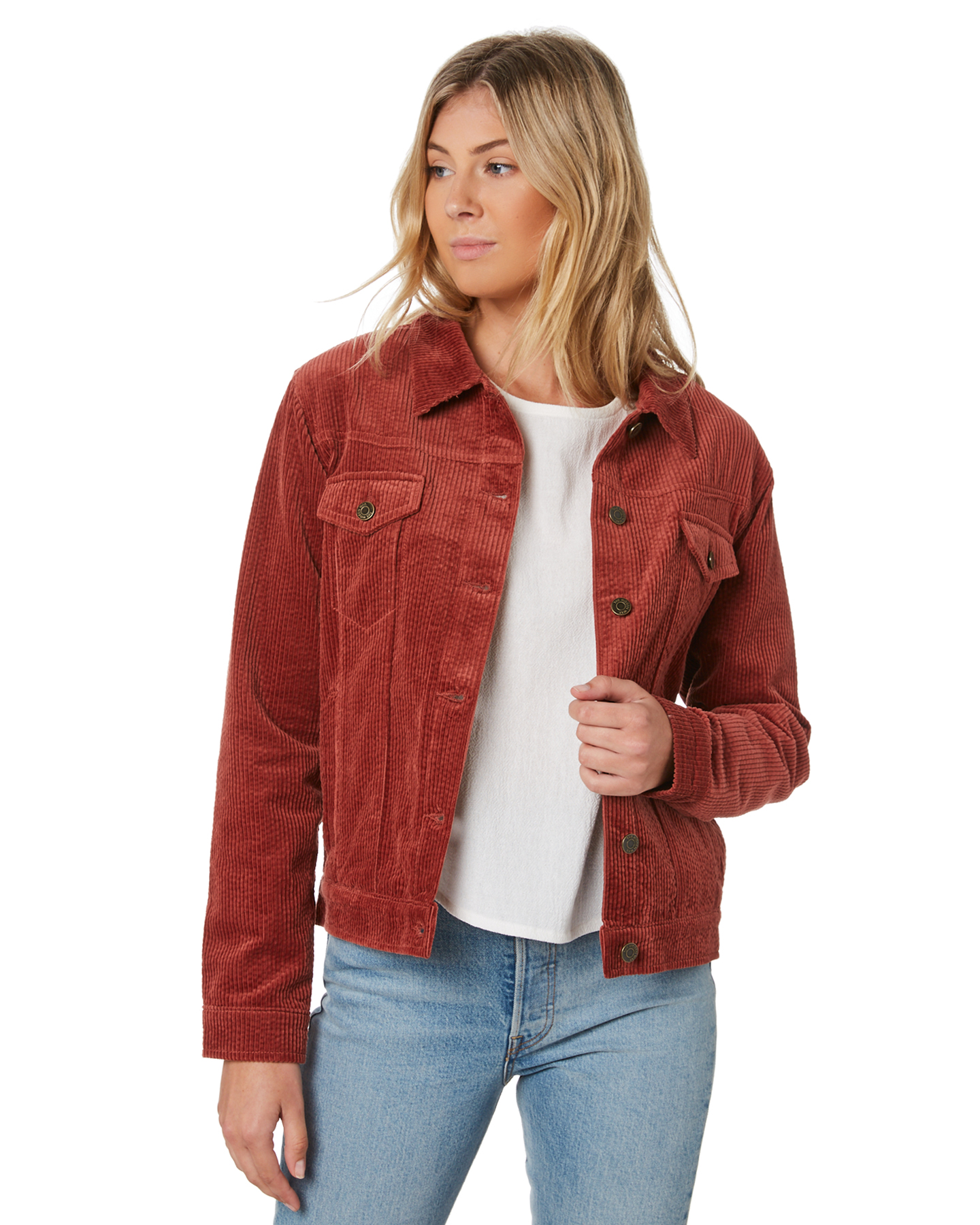 The Hidden Way Float On Cord Jacket - Rust | SurfStitch