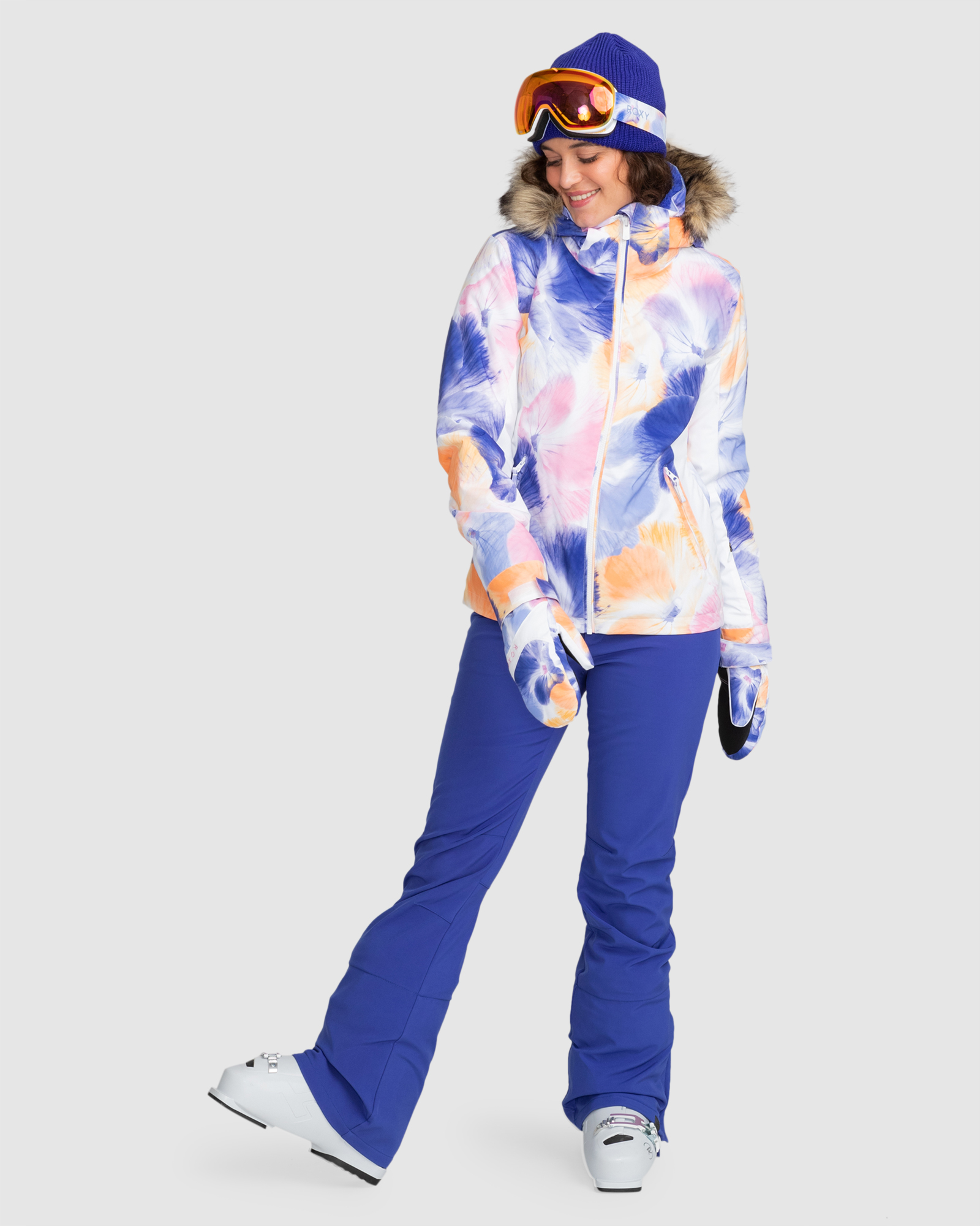 2024 Roxy Jet Ski Women's Snow Ski Jacket Bright White Pansy - SNS