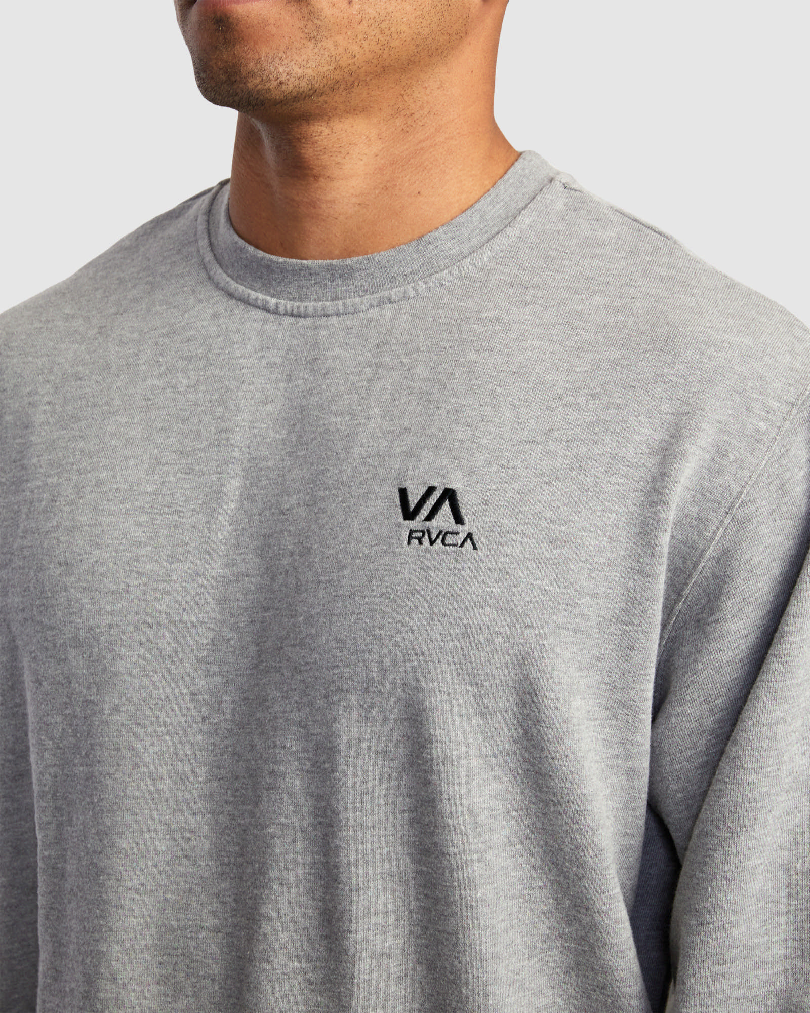 Rvca Va Essential Crewneck Sweatshirt - Light Marle | SurfStitch
