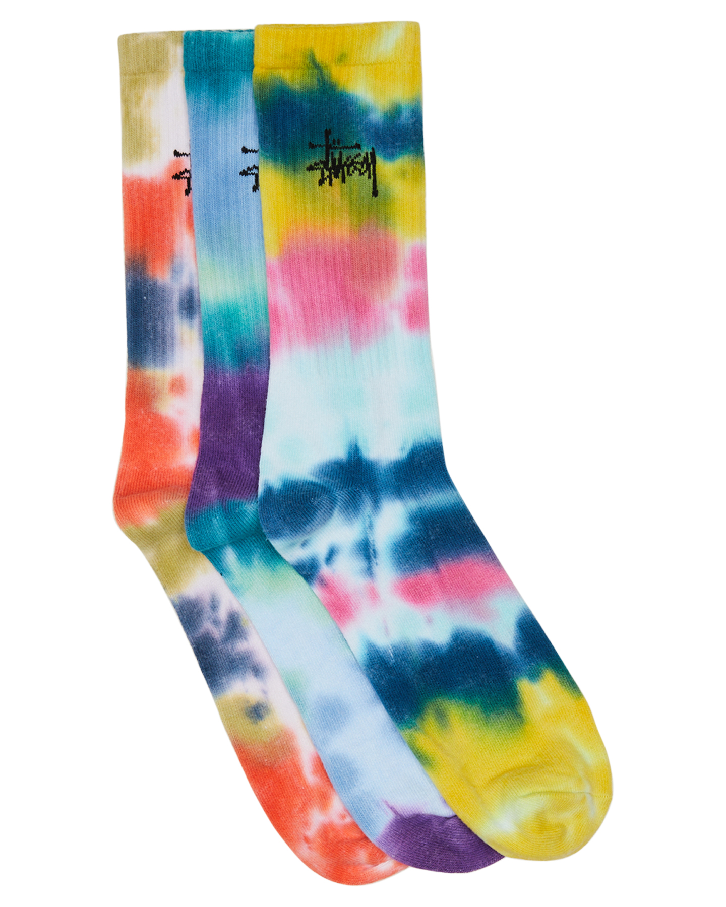 Stussy Graffiti Tiedye Sock 3Pk - Multi Coloured | SurfStitch