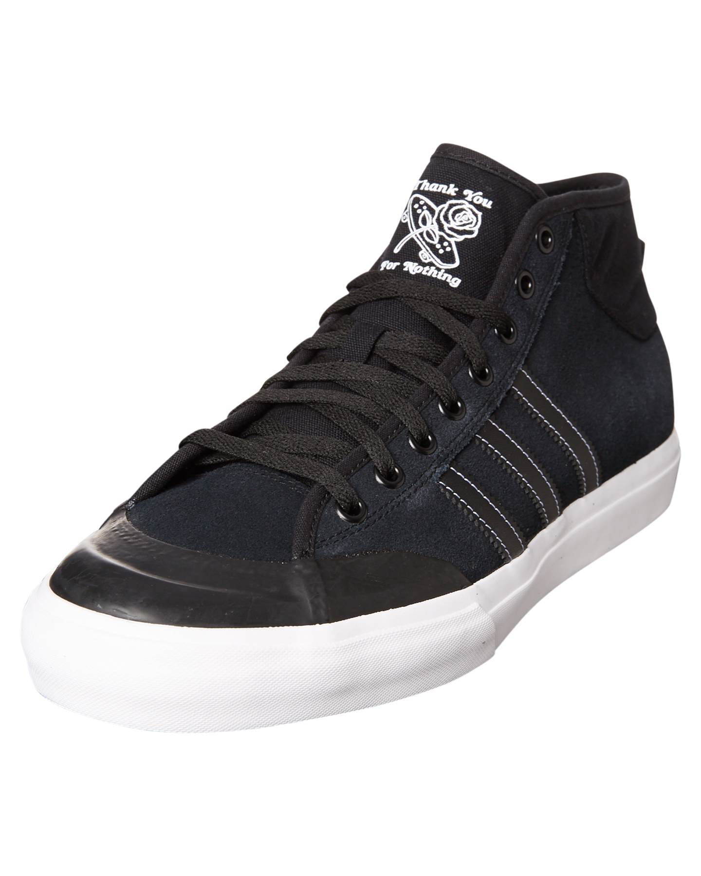 Adidas Originals Matchcourt Mid Suede Shoe - Black Black White | SurfStitch