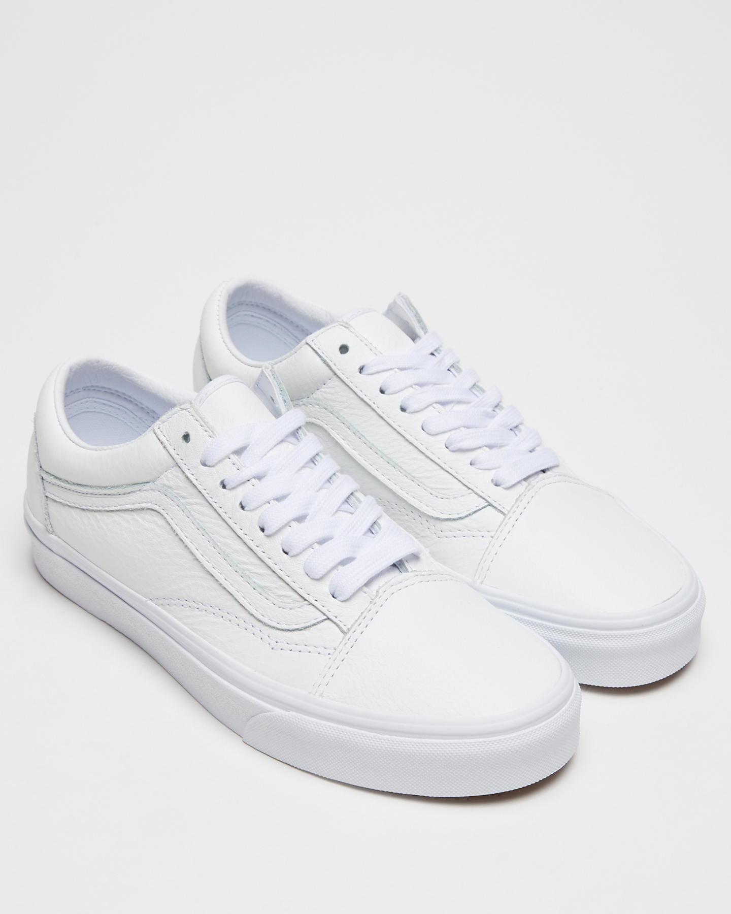 Vans Old Skool Premium Leather Shoe - True White | SurfStitch