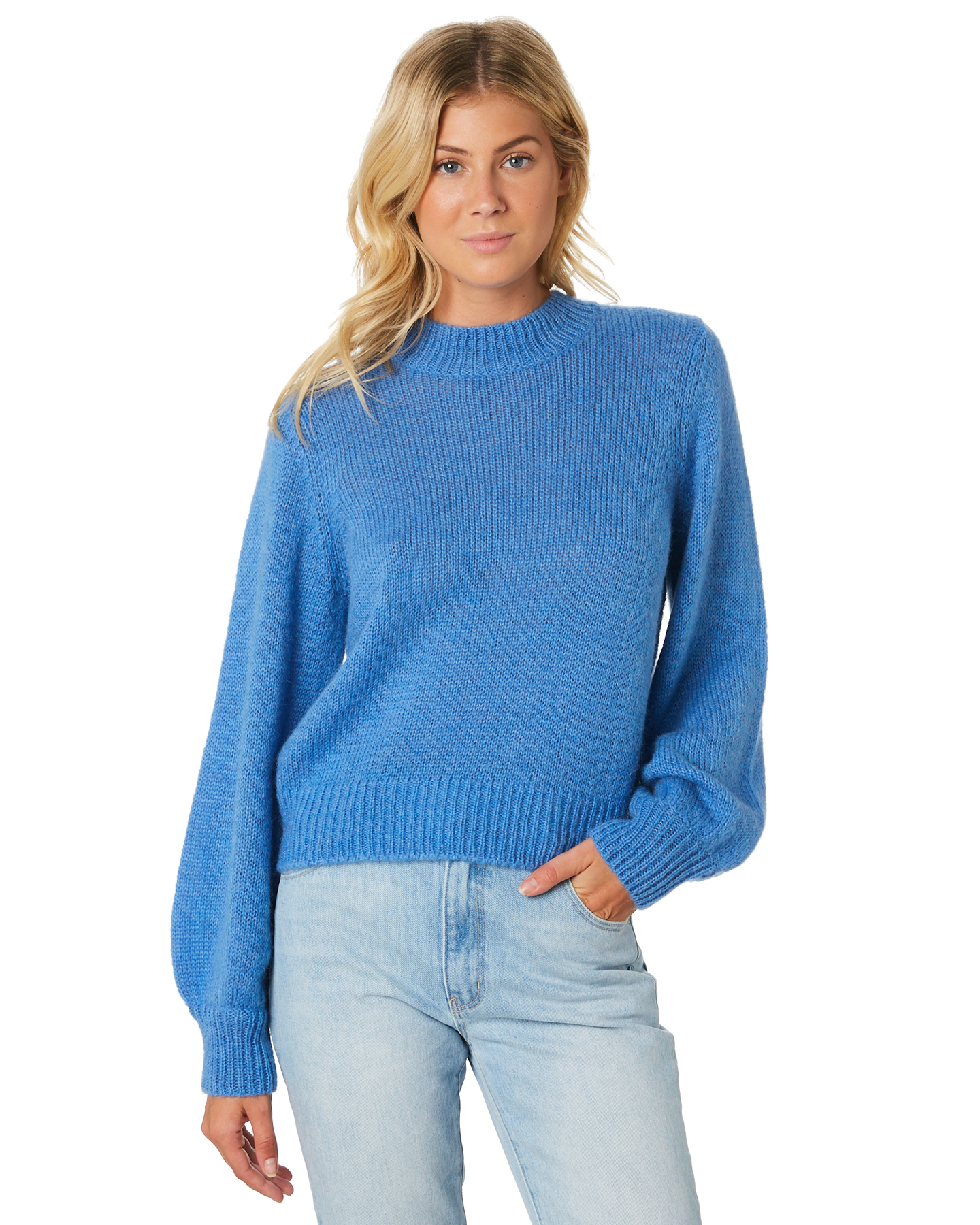 Rollas Fluffy Gigi Sweater - French Blue | SurfStitch