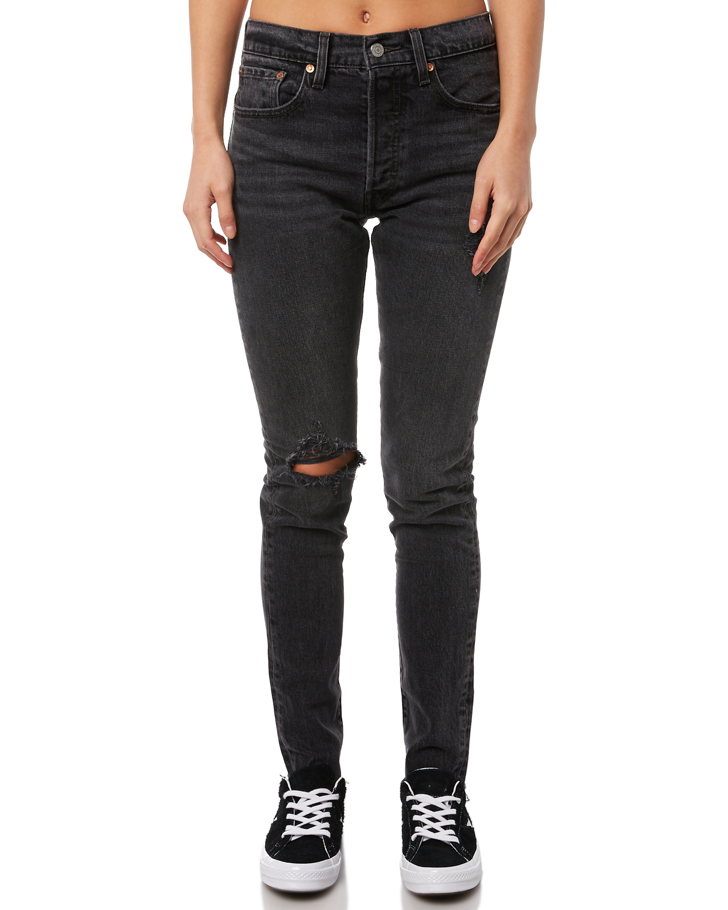 Levis 501 Skinny Womens Jean - Well Worn Black | SurfStitch