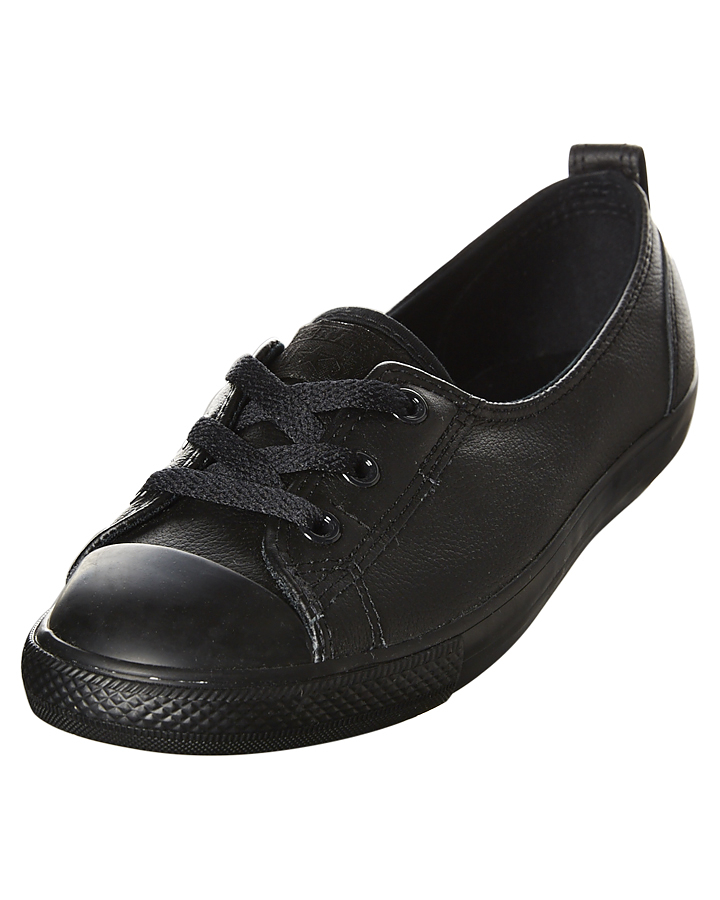 Converse Ballet Lace Leather Slip Shoe - Black | SurfStitch