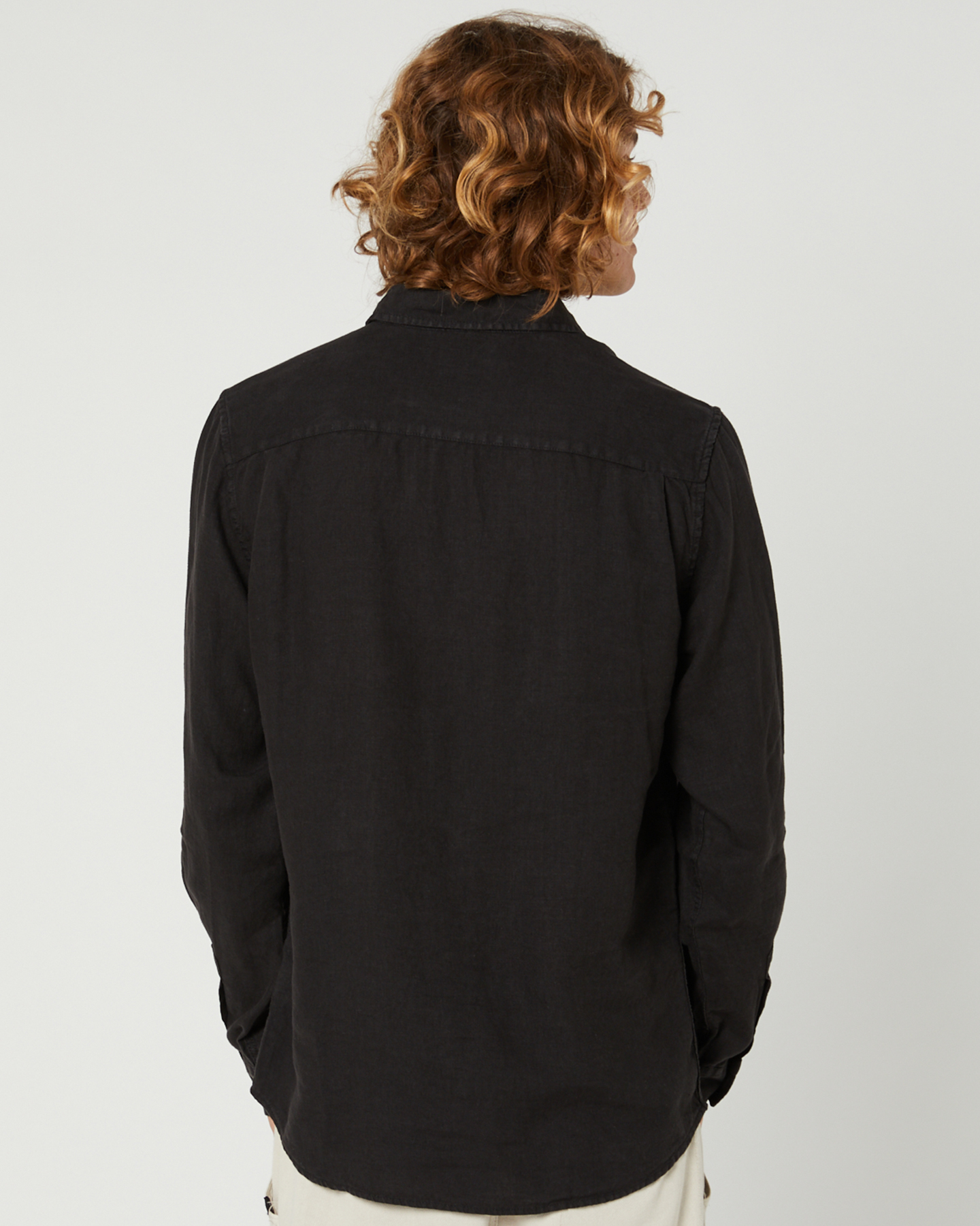 Academy Brand Hampton Linen Ls Mens Shirt - Black | SurfStitch