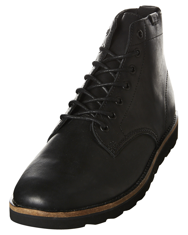 vans black leather boots