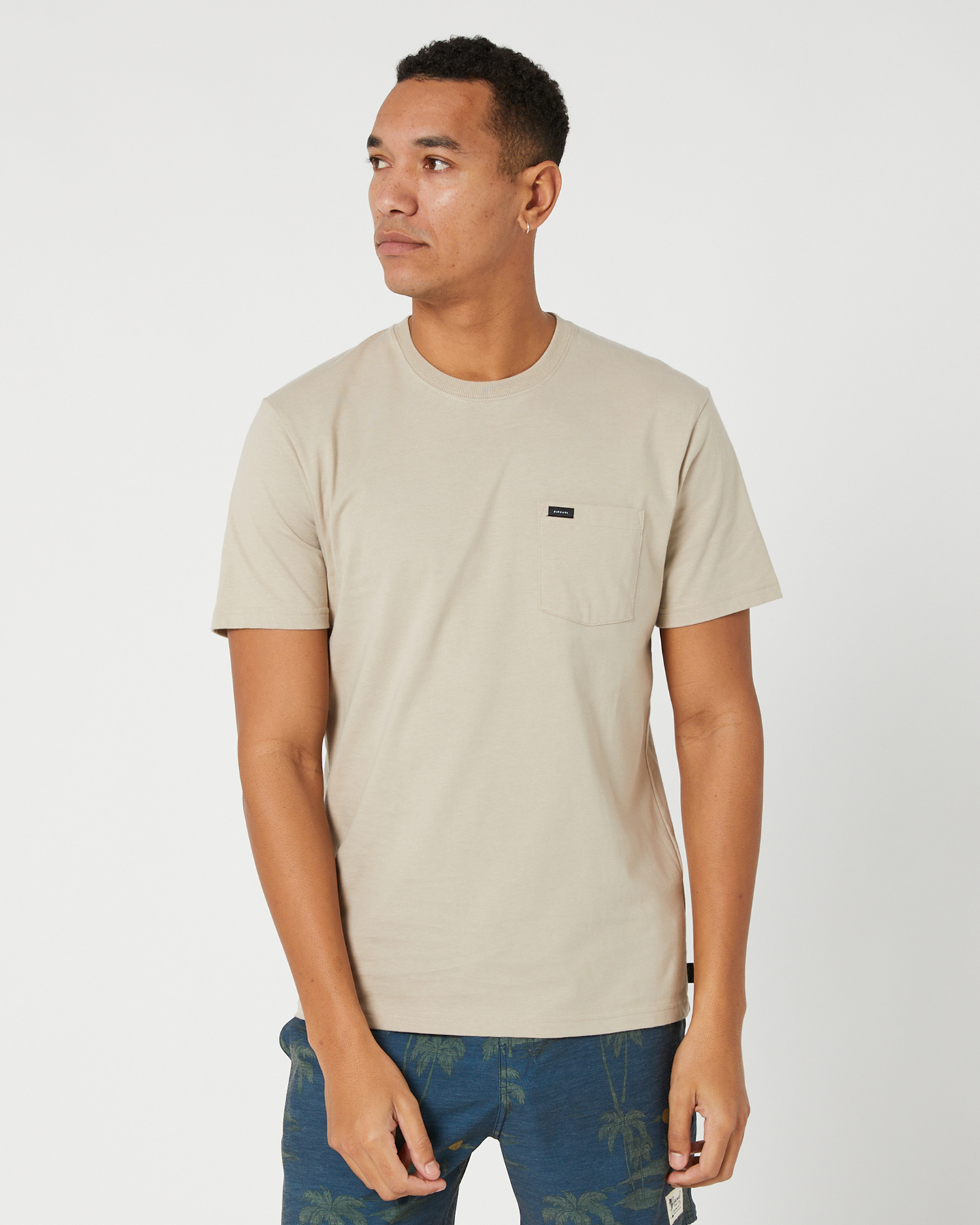 Rip Curl Plain Pocket Mens Ss Tee - Taupe | SurfStitch