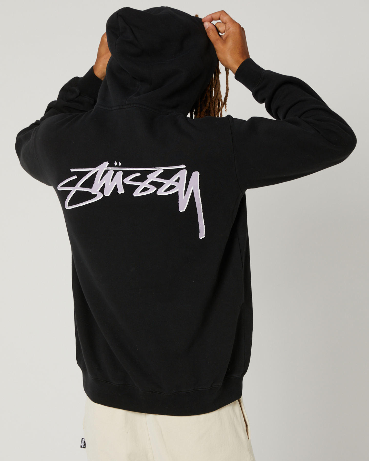 mens black stussy hoodie